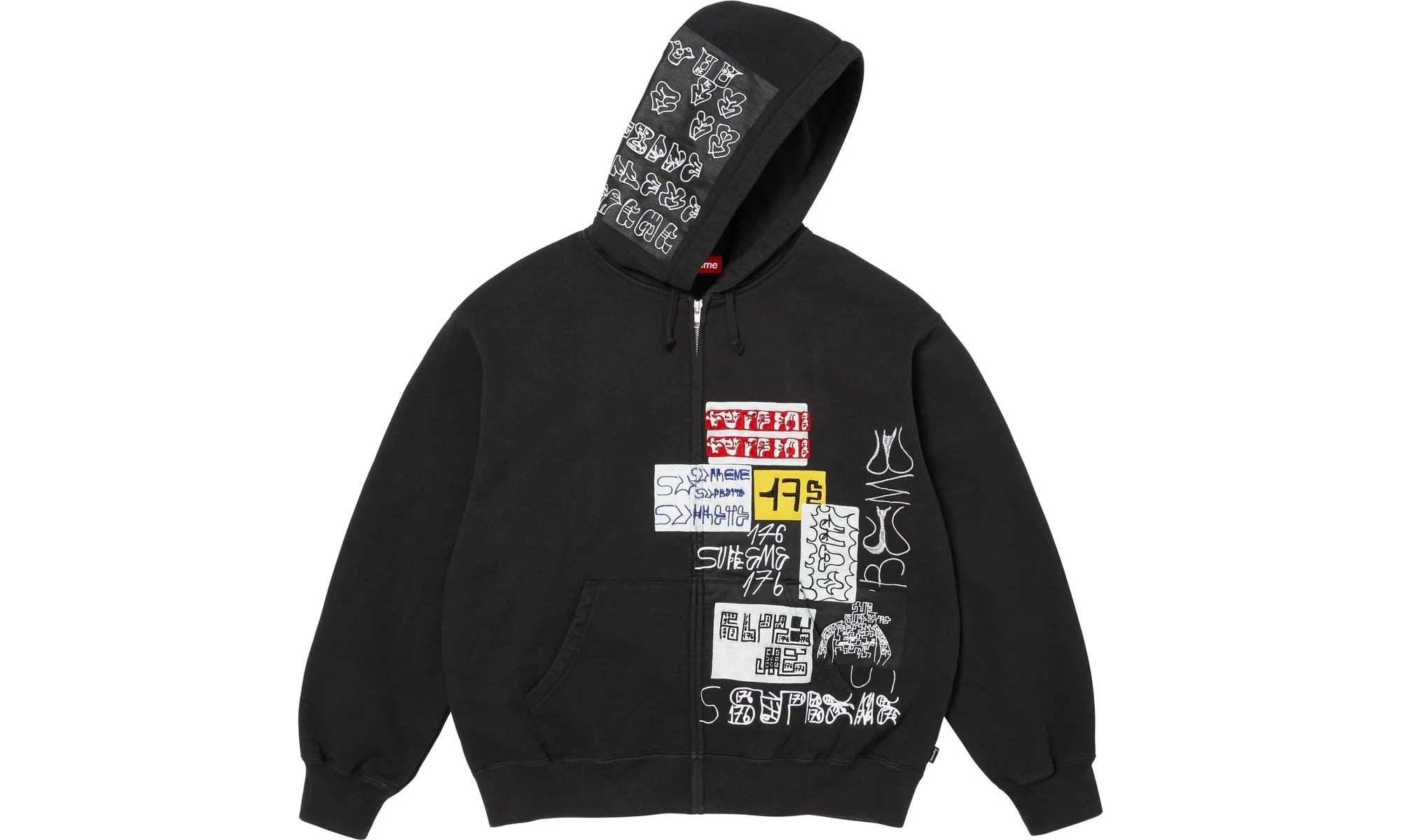 176 Zip Up Hooded Sweatshirt "FW25 - Black" SU26630 - Image 2