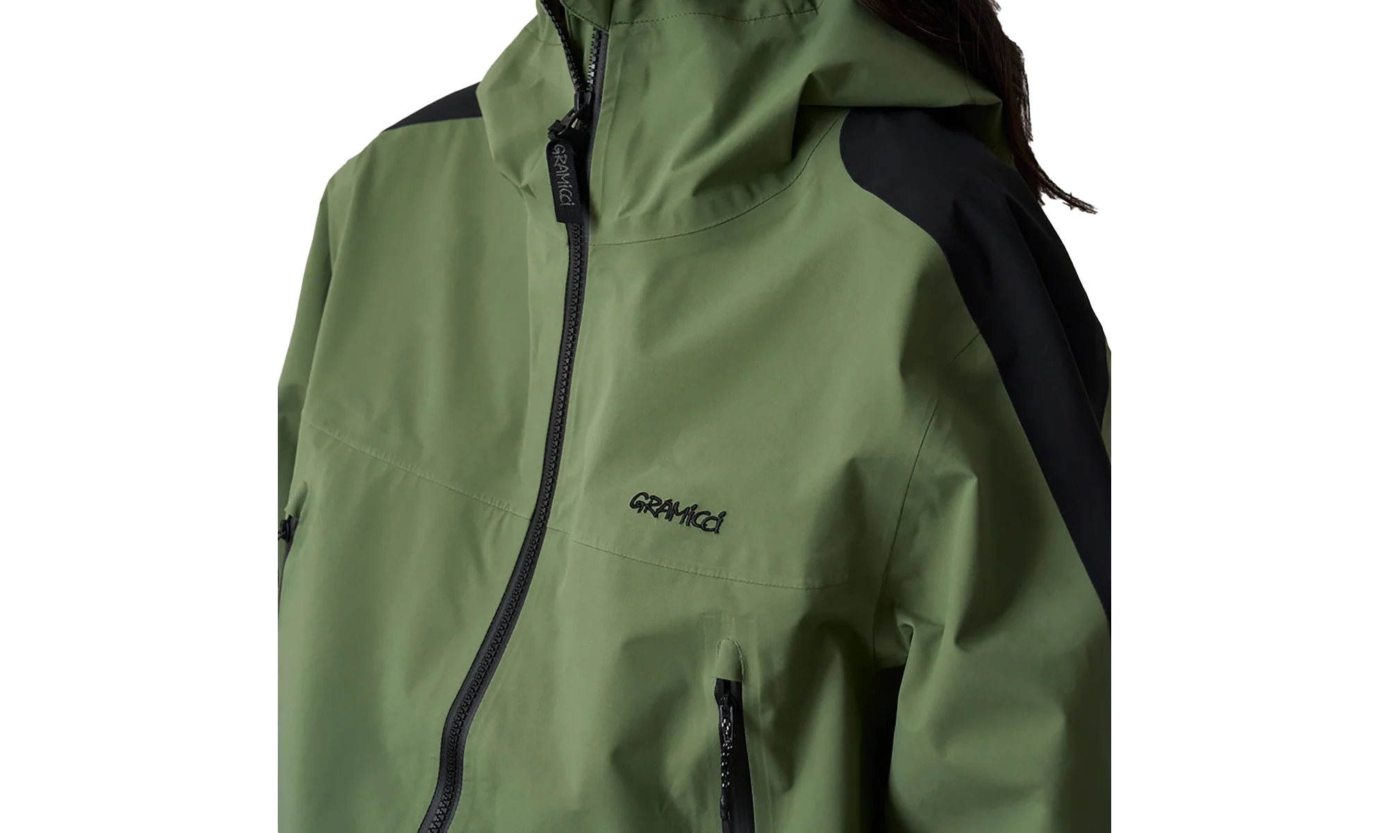 3L Guide Hooded Nylon Jacket "Sage" G5FU J012 GRN - Image 2