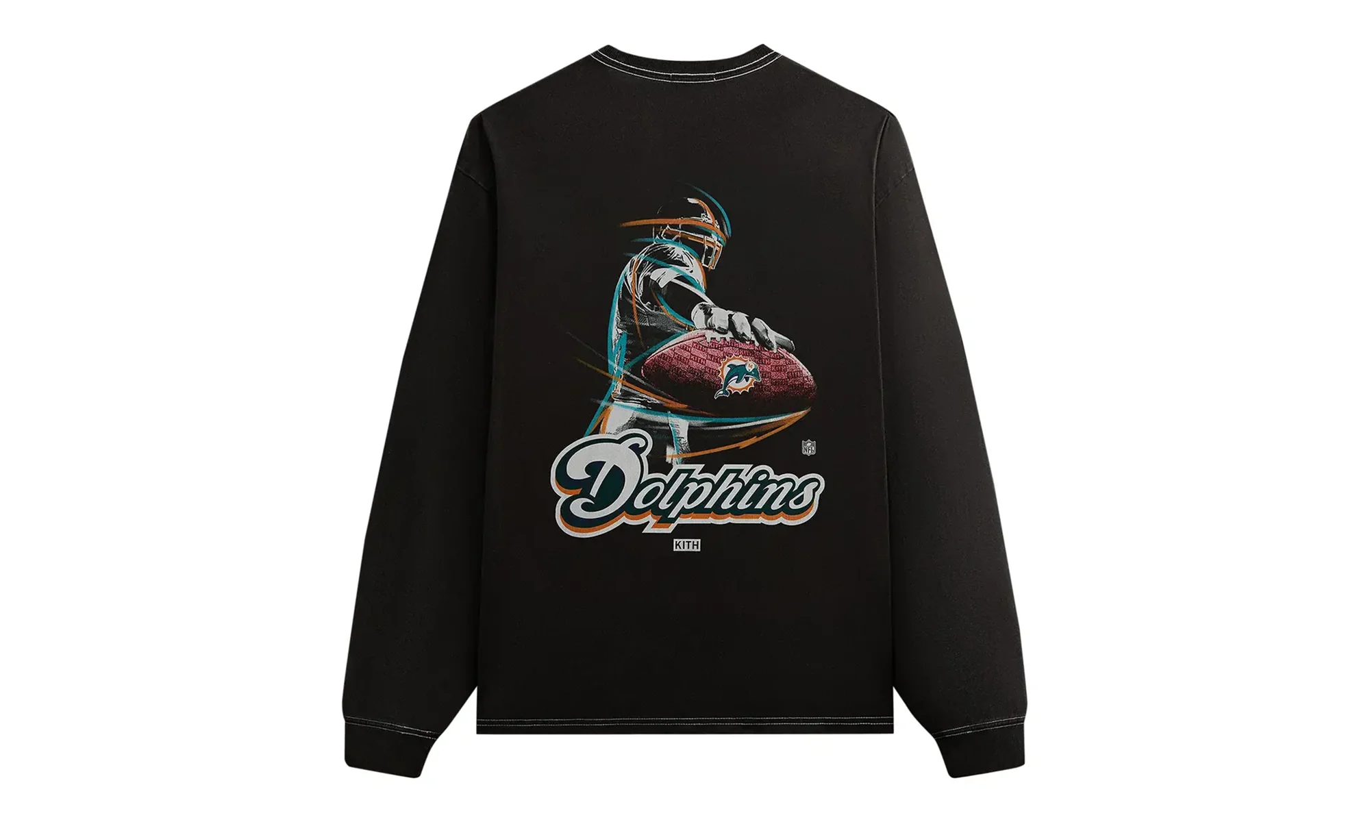 '47 for the NFL: Dolphins Vintage Long-Sleeve Tee "Black" KHM032694 001 - Image 2