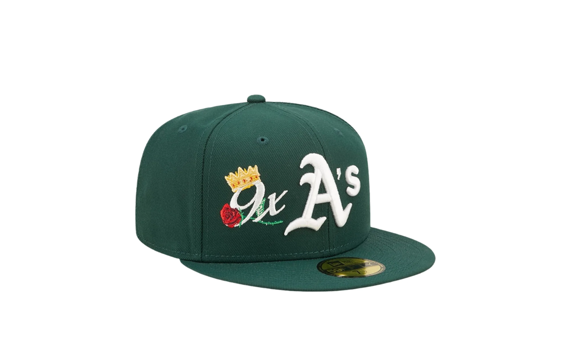 59Fifty MLB Oakland Athletics Crown 9X Champs Fitted Hat "Green" 60243482 - Image 2