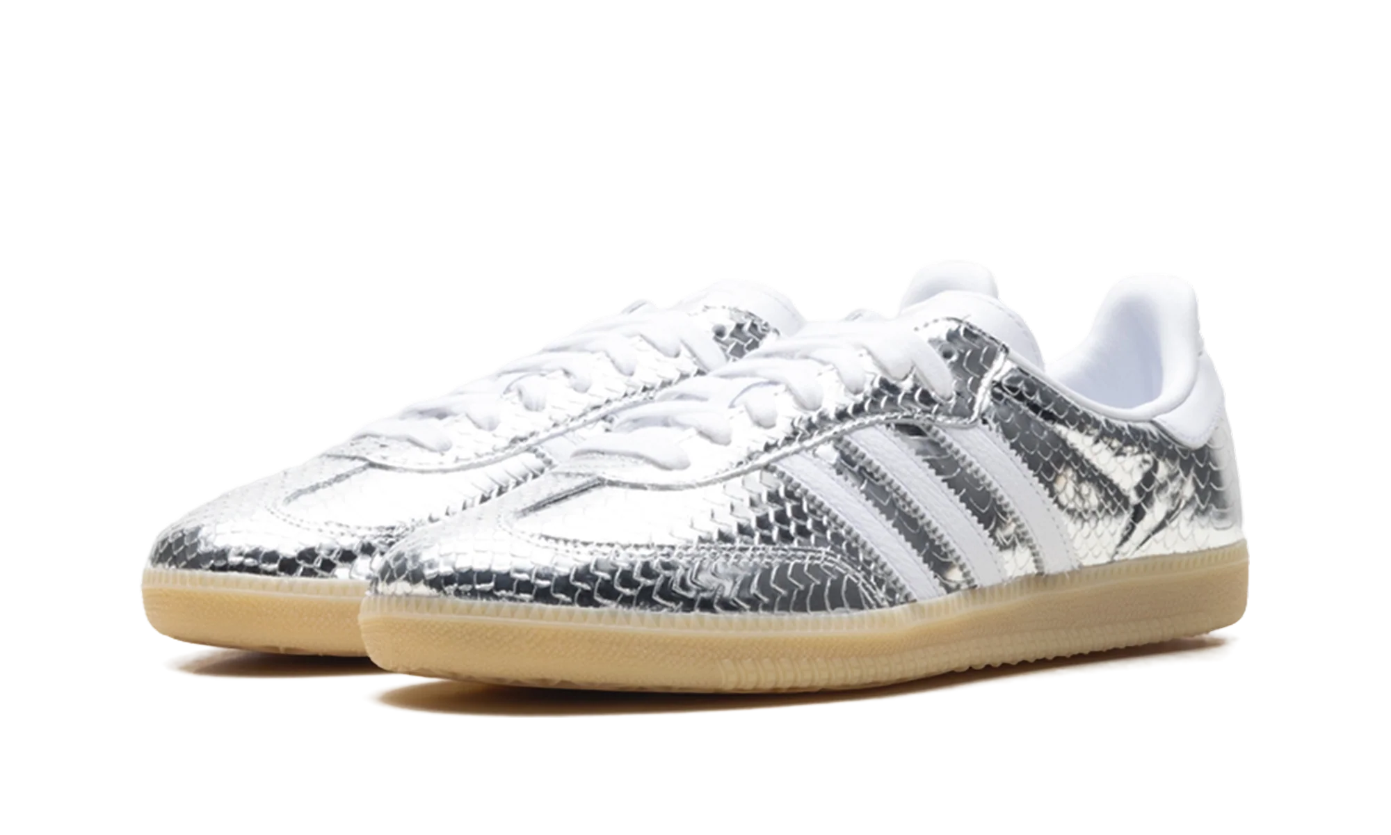 Adidas Samba OG WMNS "Patent Snakeskin Silver Metallic" IH9016 - Image 2