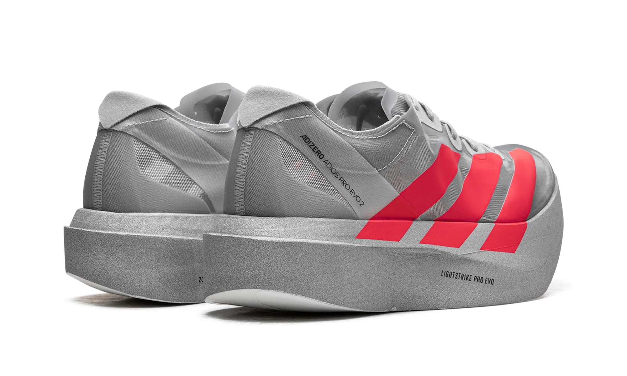 Adizero Adios Pro Evo 2 "Silver Metallic/Lucid Red/Grey Two" JR7259 - Image 3