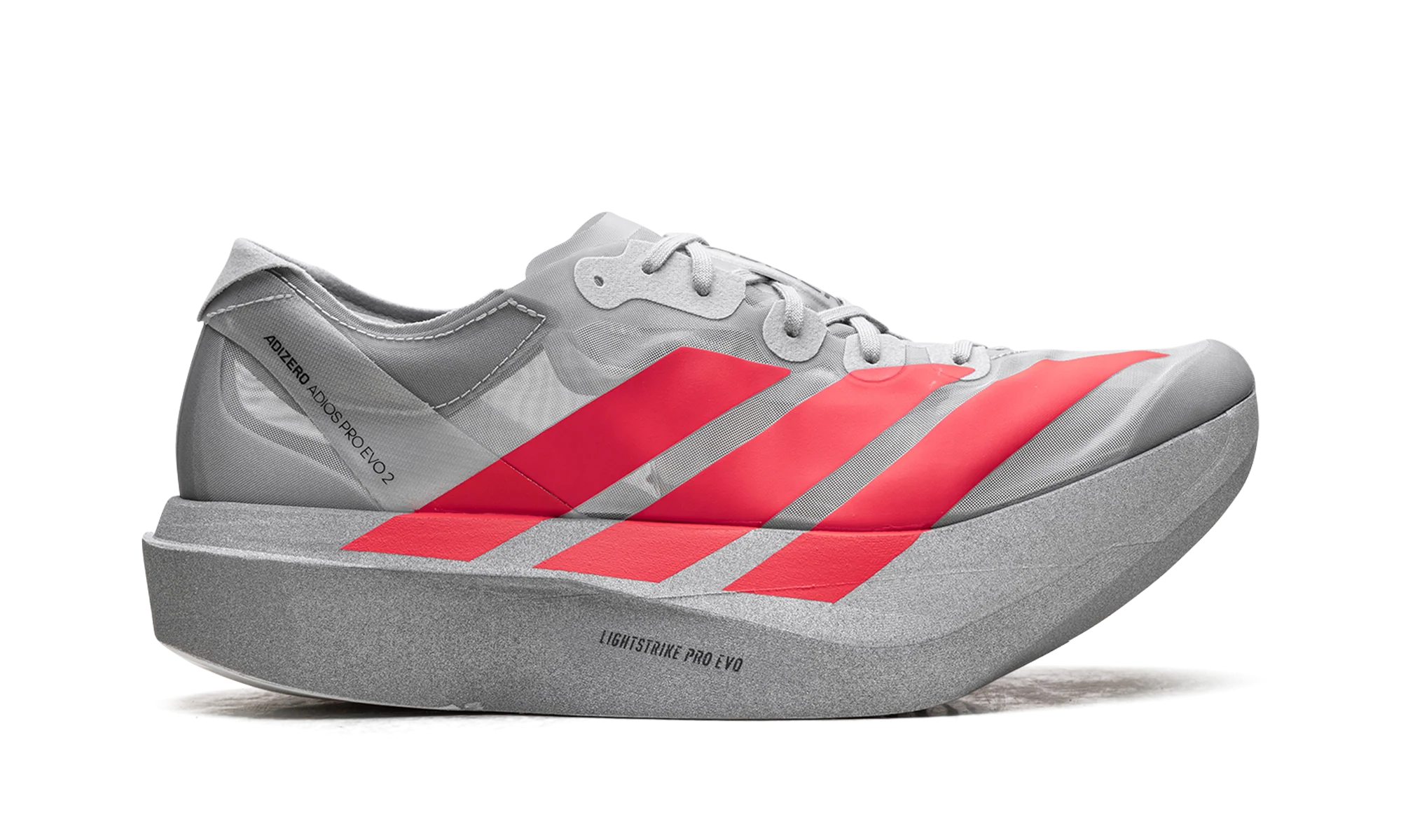 Adizero Adios Pro Evo 2 "Silver Metallic/Lucid Red/Grey Two" JR7259 - Image 6