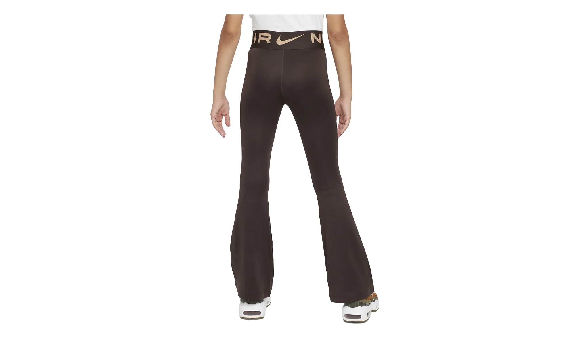 Air Essential Girls' High-Waisted Flared Leggings GS "Baroque Brown / Hemp" FD2963 237 - Image 2
