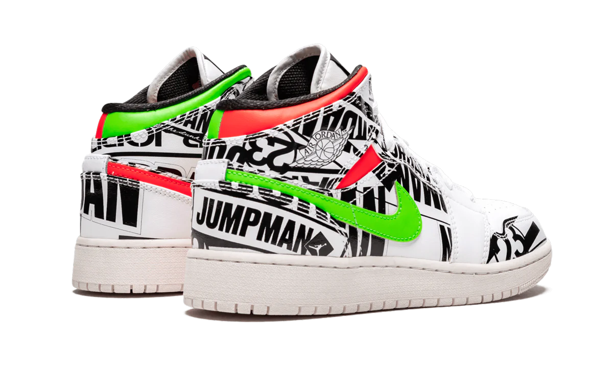 Air Jordan 1 Mid GS "All Over Logos" 554725 143 - Image 3