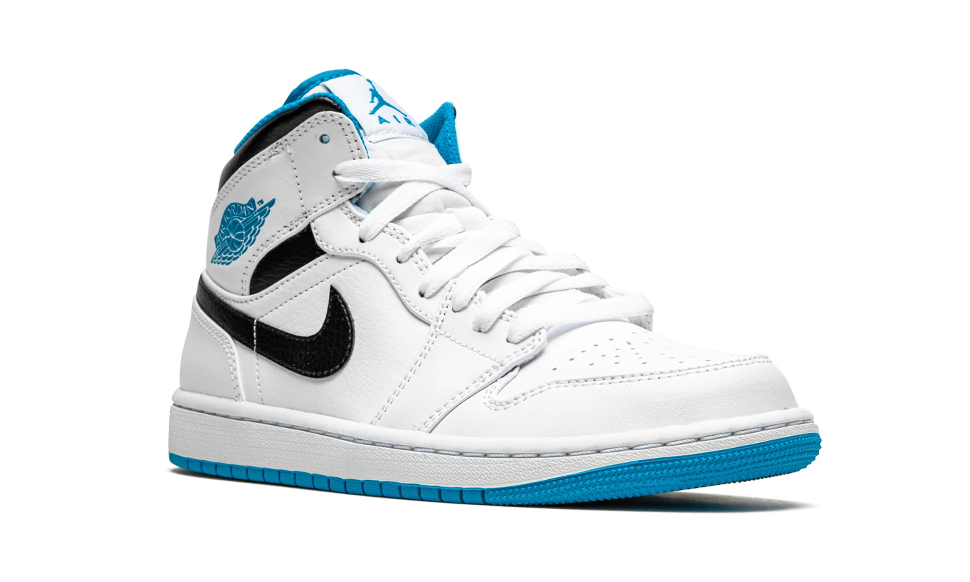 Air Jordan 1 Mid "White / Laser Blue" 554724 141 - Image 7