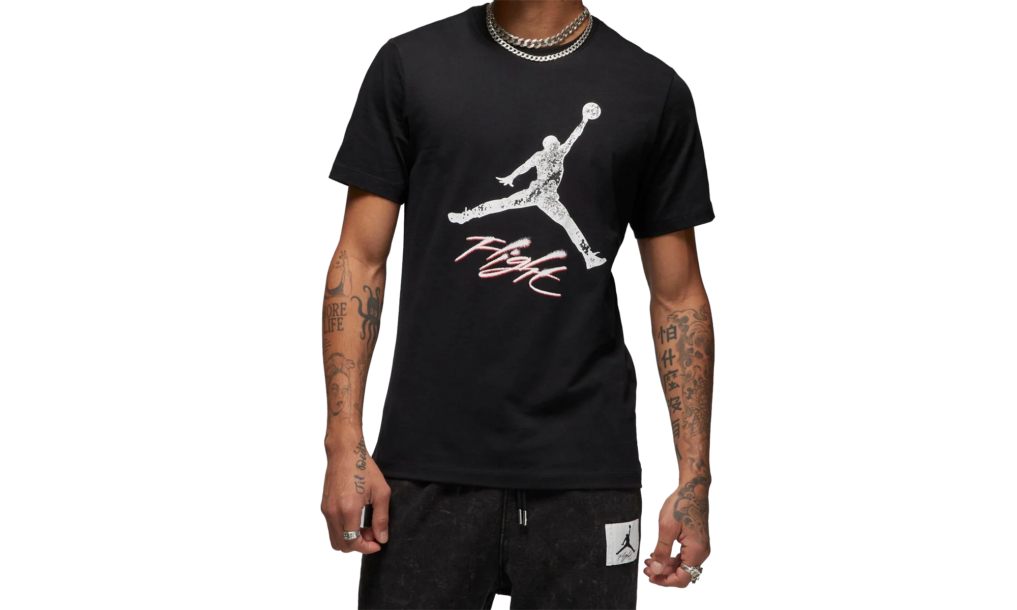 Air Jordan Essentials Jumpman T-Shirt "Black / White / Fire Red" DQ7376 011