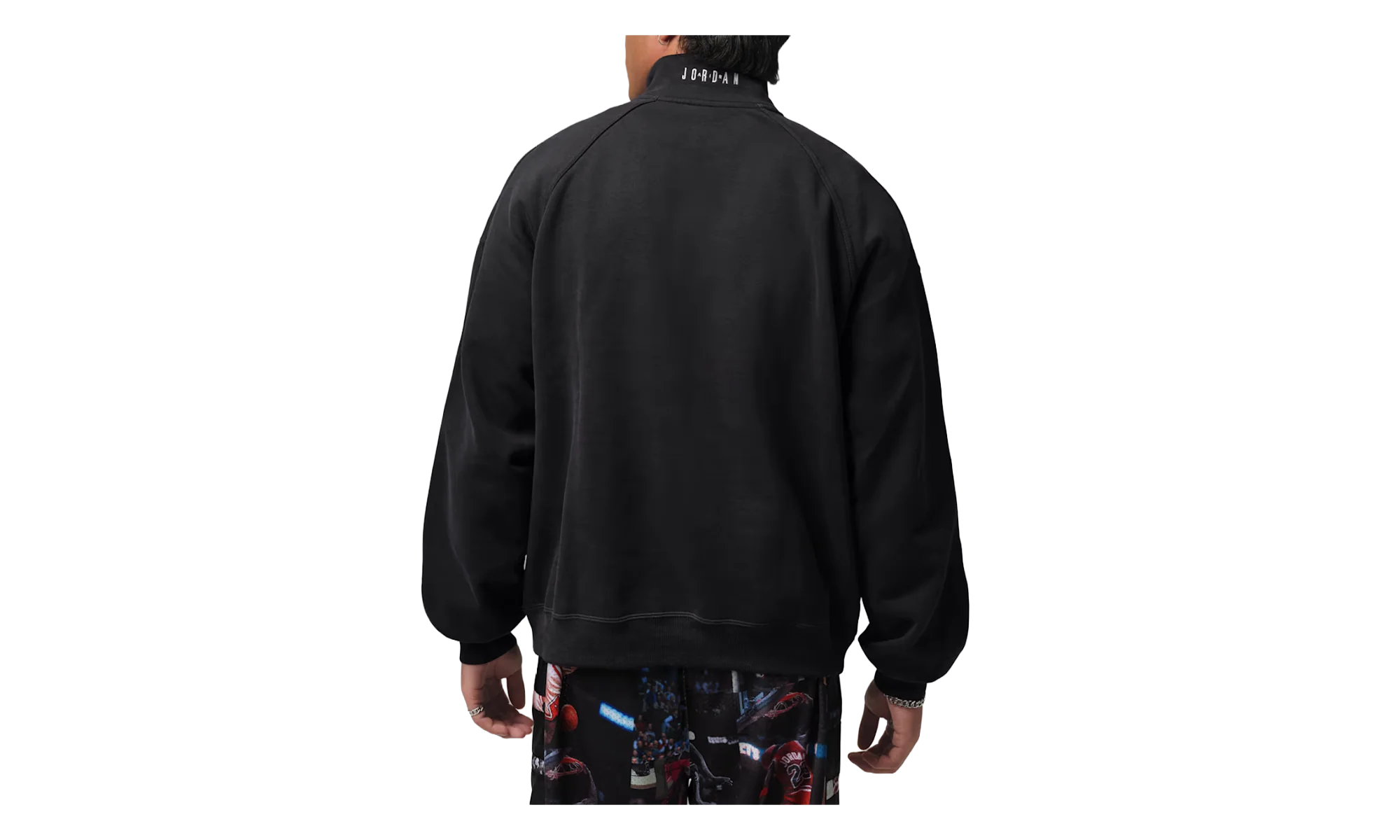 Air Jordan Flight Graphic Fleece Quarter Zip "Black / Sail" IF1816 010 - Image 2