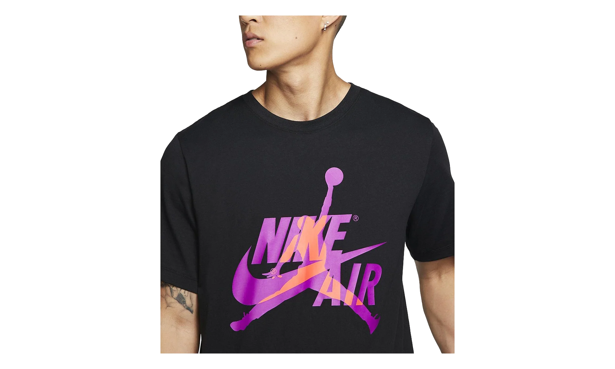 Air Jordan Jumpman Classics Short Sleeve Tee "Carbon Heather / Black" BV5905 012 - Image 2