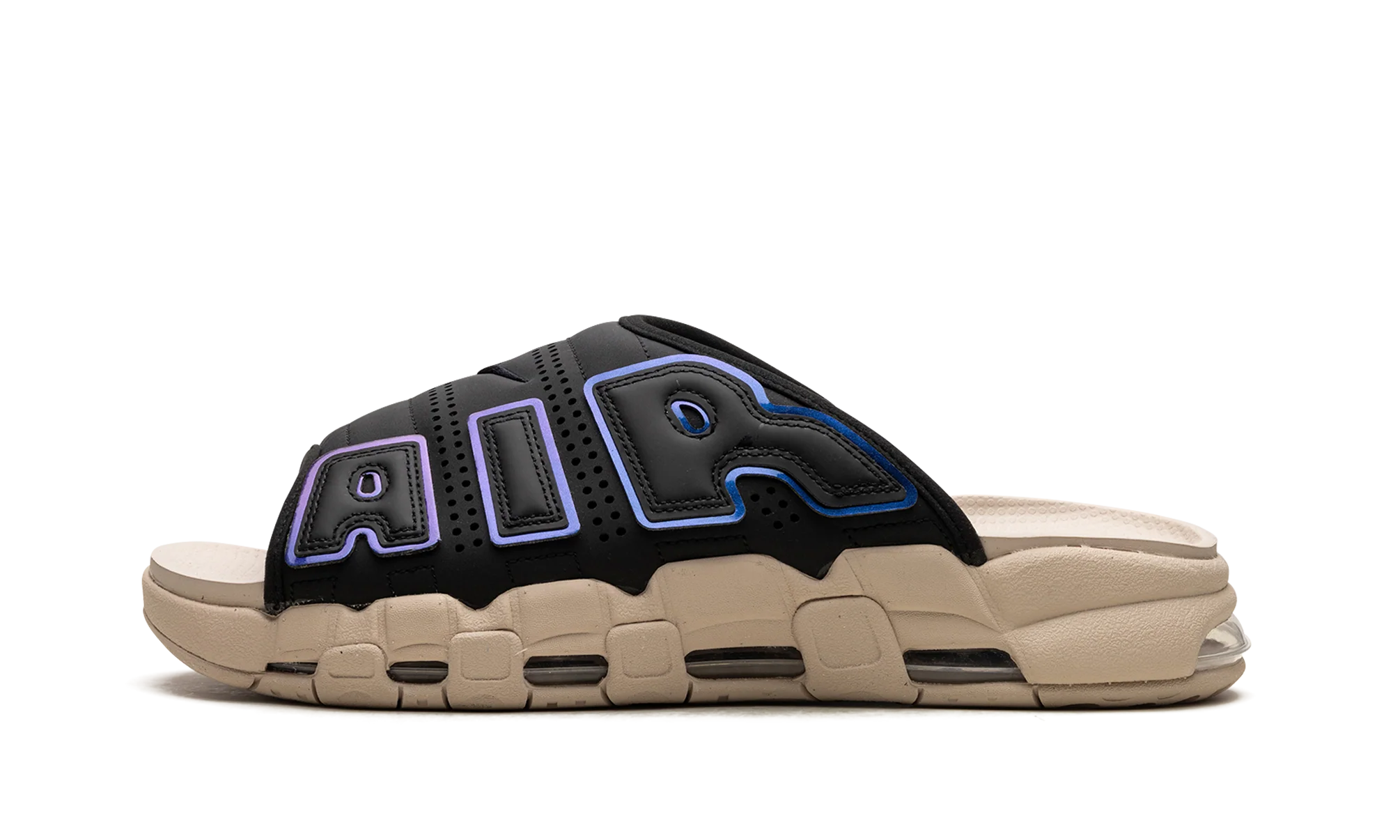 Air More Uptempo Slide "Black Sanddrift Iridescent" FB7799 001