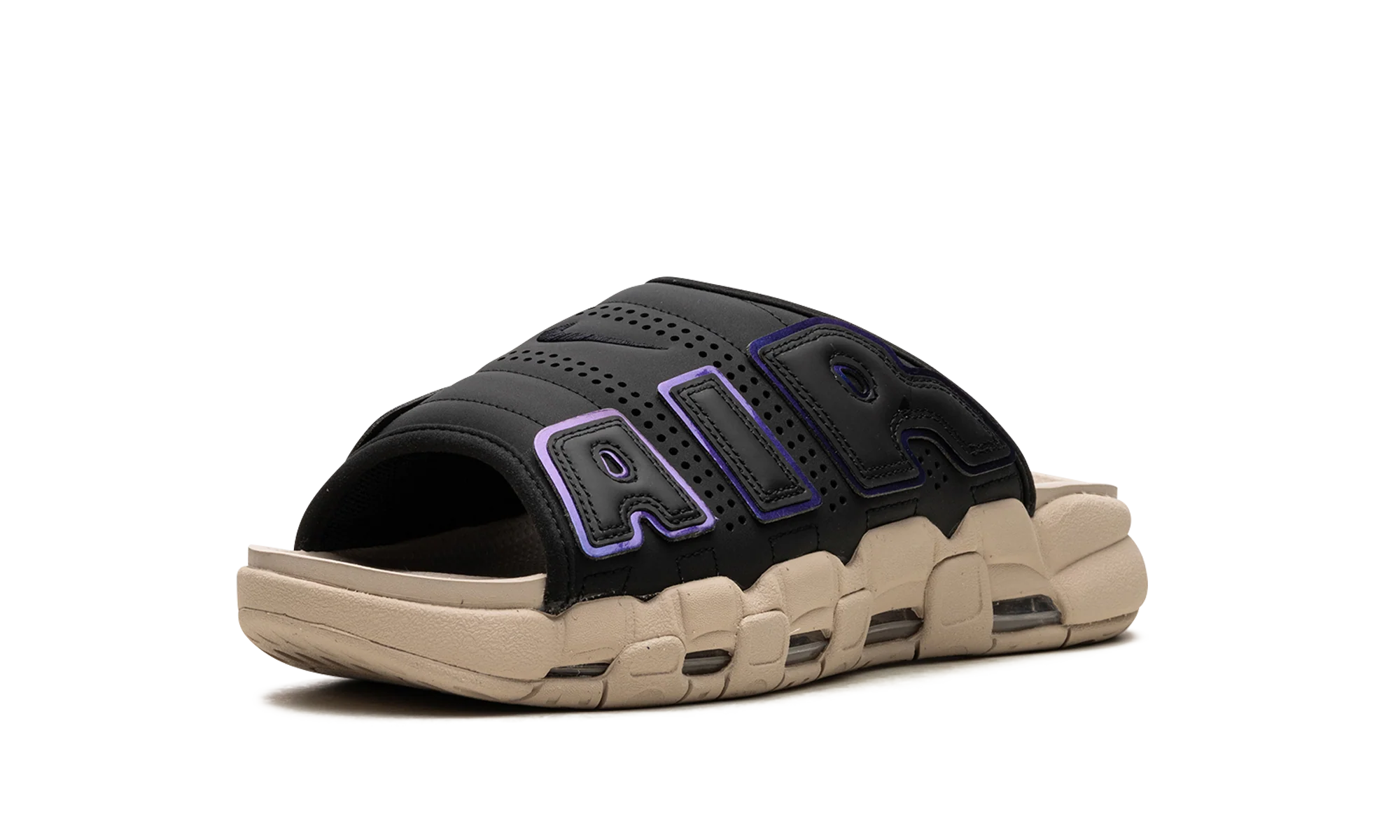 Air More Uptempo Slide "Black Sanddrift Iridescent" FB7799 001 - Image 4