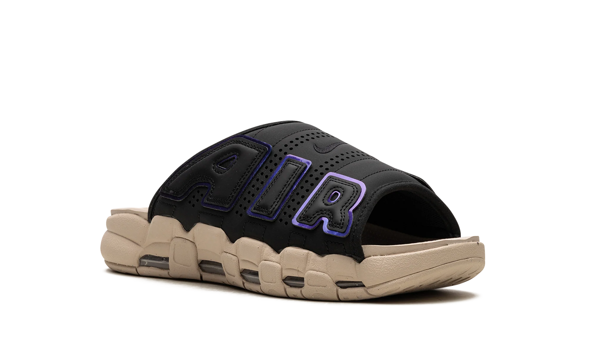Air More Uptempo Slide "Black Sanddrift Iridescent" FB7799 001 - Image 7