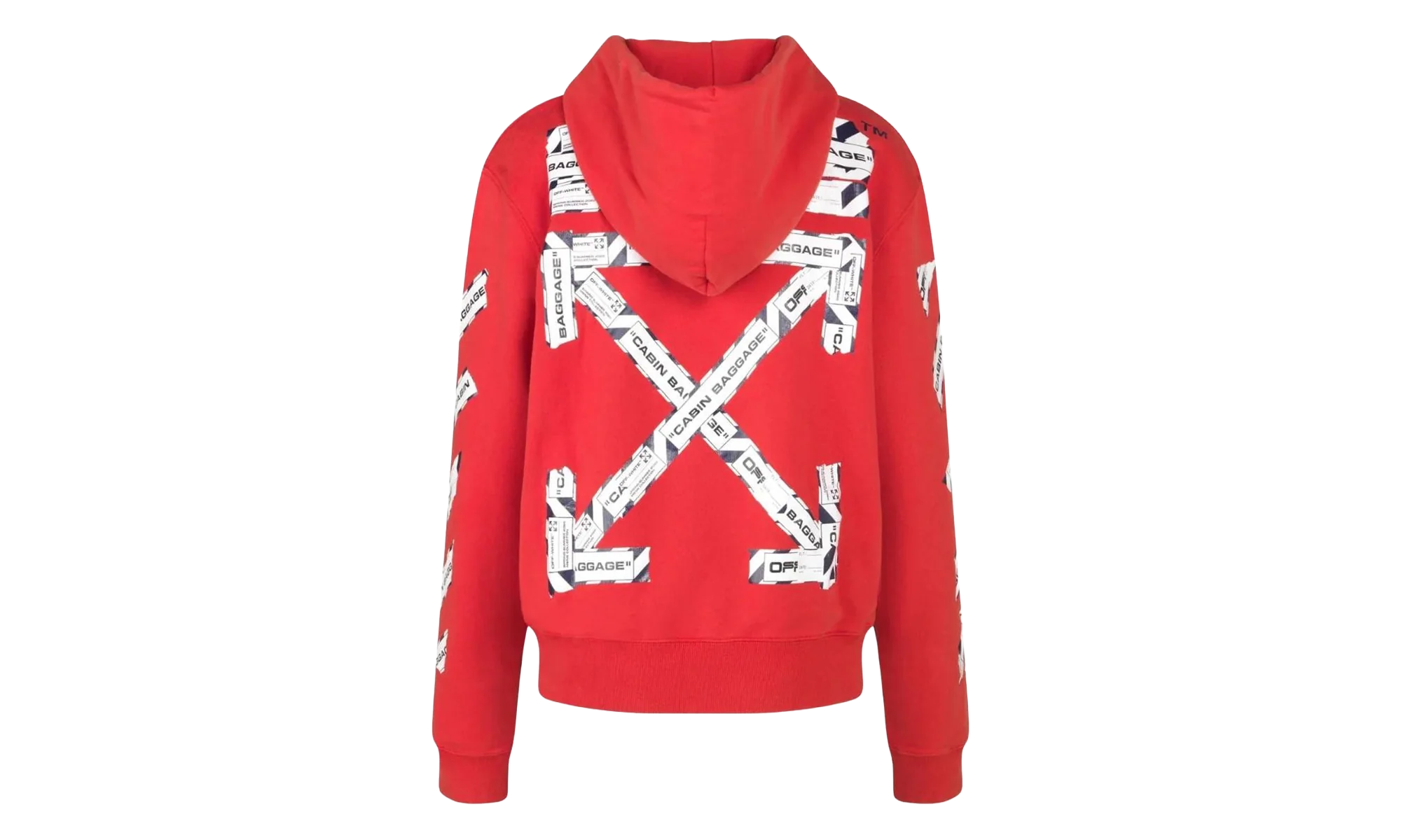 Airport Tape Diag Hoodie "Red" OMBB034G20FLE0172584 - Image 2