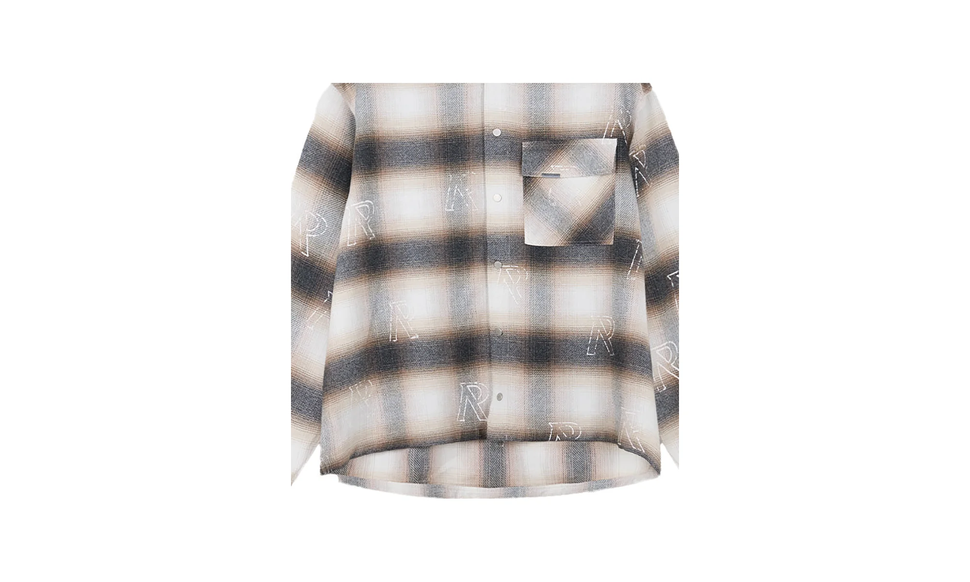 All Over Initial LS Flannel "Grey" MLM100779 - Image 2