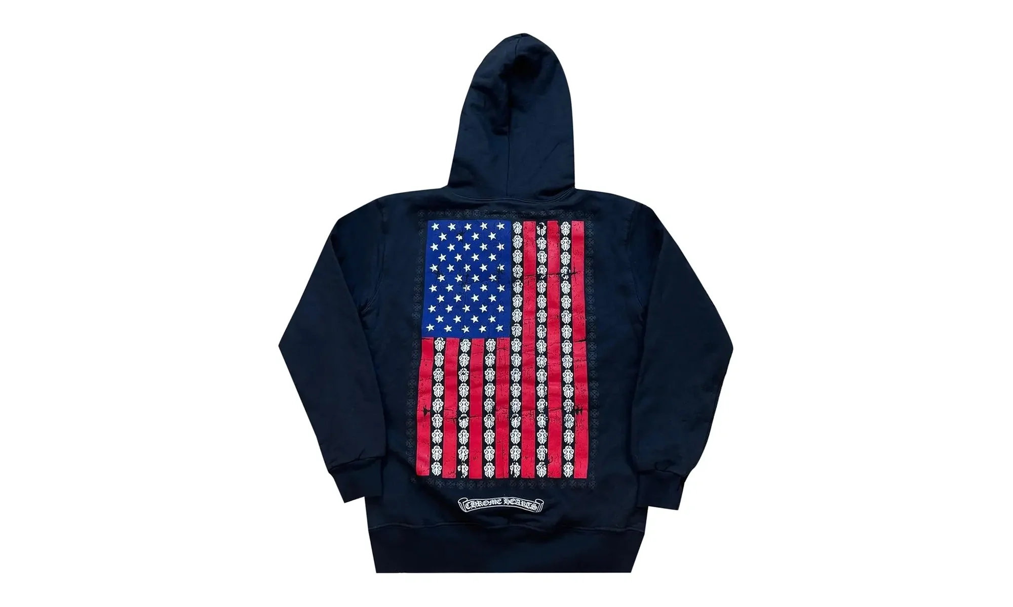 American Flag Fleece Hoodie "Black" CHRM0693 - Image 2