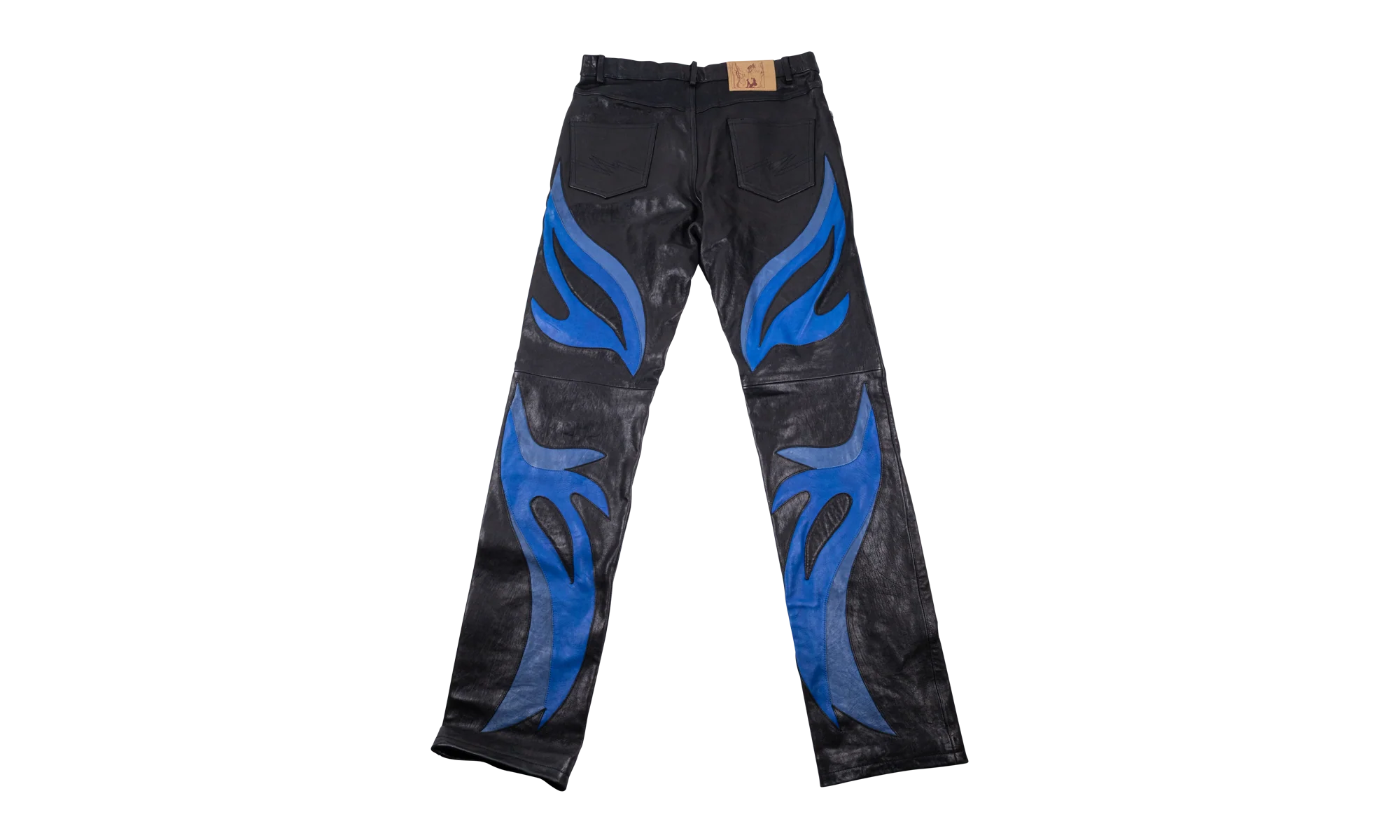 Applique Leather Trousers "Black" 547LF06013 - Image 2