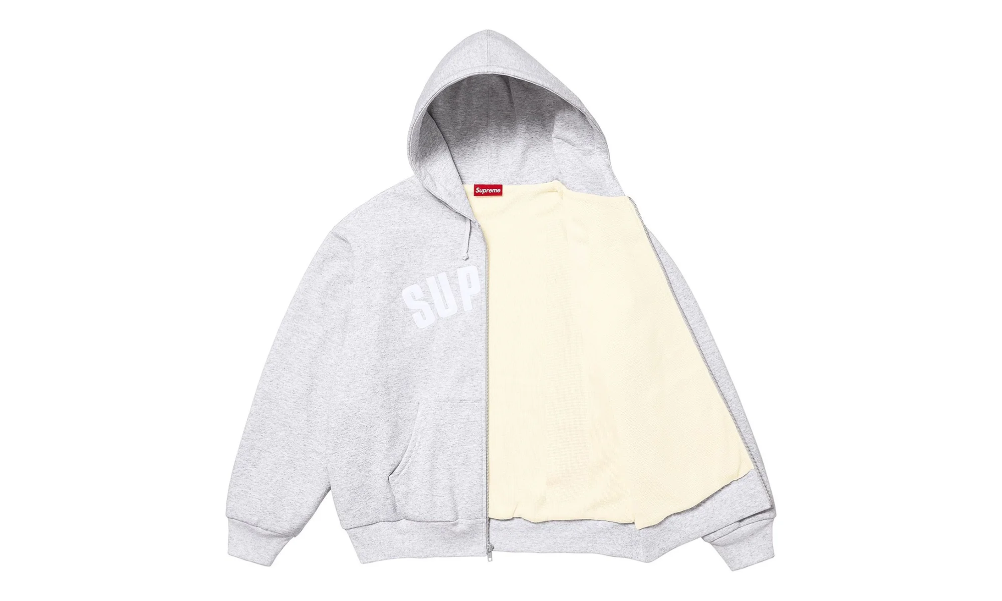 Arc Thermal Lined Zip Up Hooded Sweatshirt "Ash Grey" SU26433 - Image 2