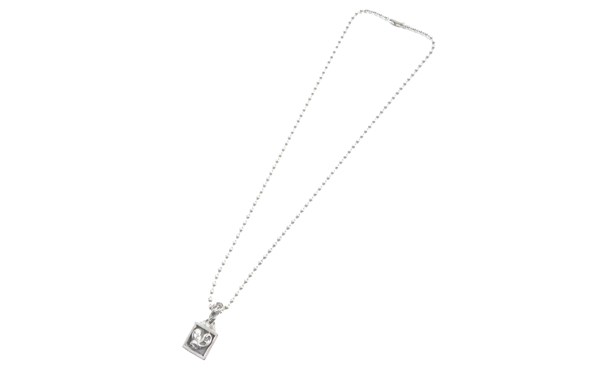 Autre Marque Heart Square Pendant & Necklace "Silver" CHRM0642 - Image 2