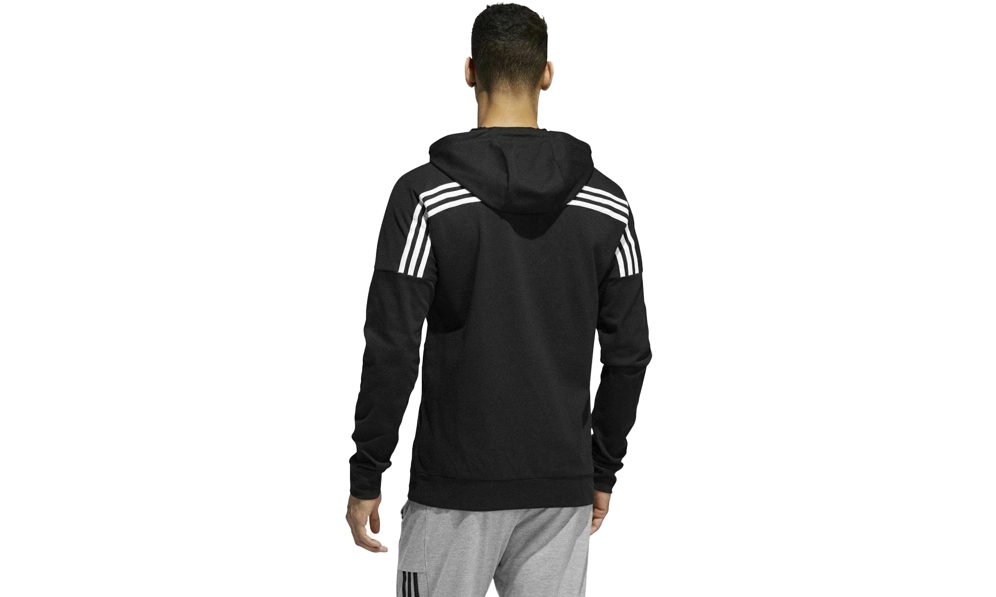 Back To School Full-zip Hooded Sweatshirt "Black / White" FJ0717 - Image 2