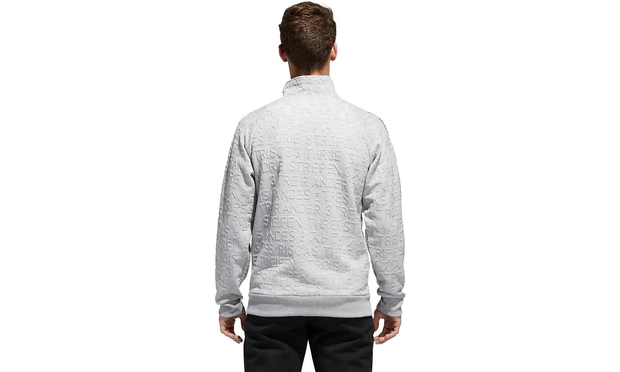 Badge of Sport 3-Stripe Cotton Fleece Pullover "Medium Grey Heather" DH9085 - Image 2