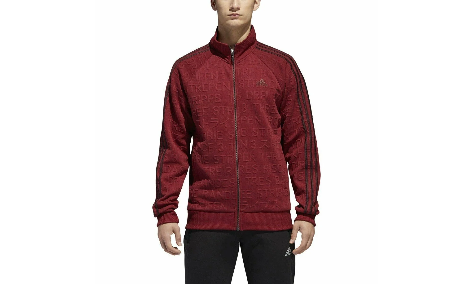 Badge of Sport 3-Stripe Cotton Fleece Pullover "Noble Maroon" DH9084
