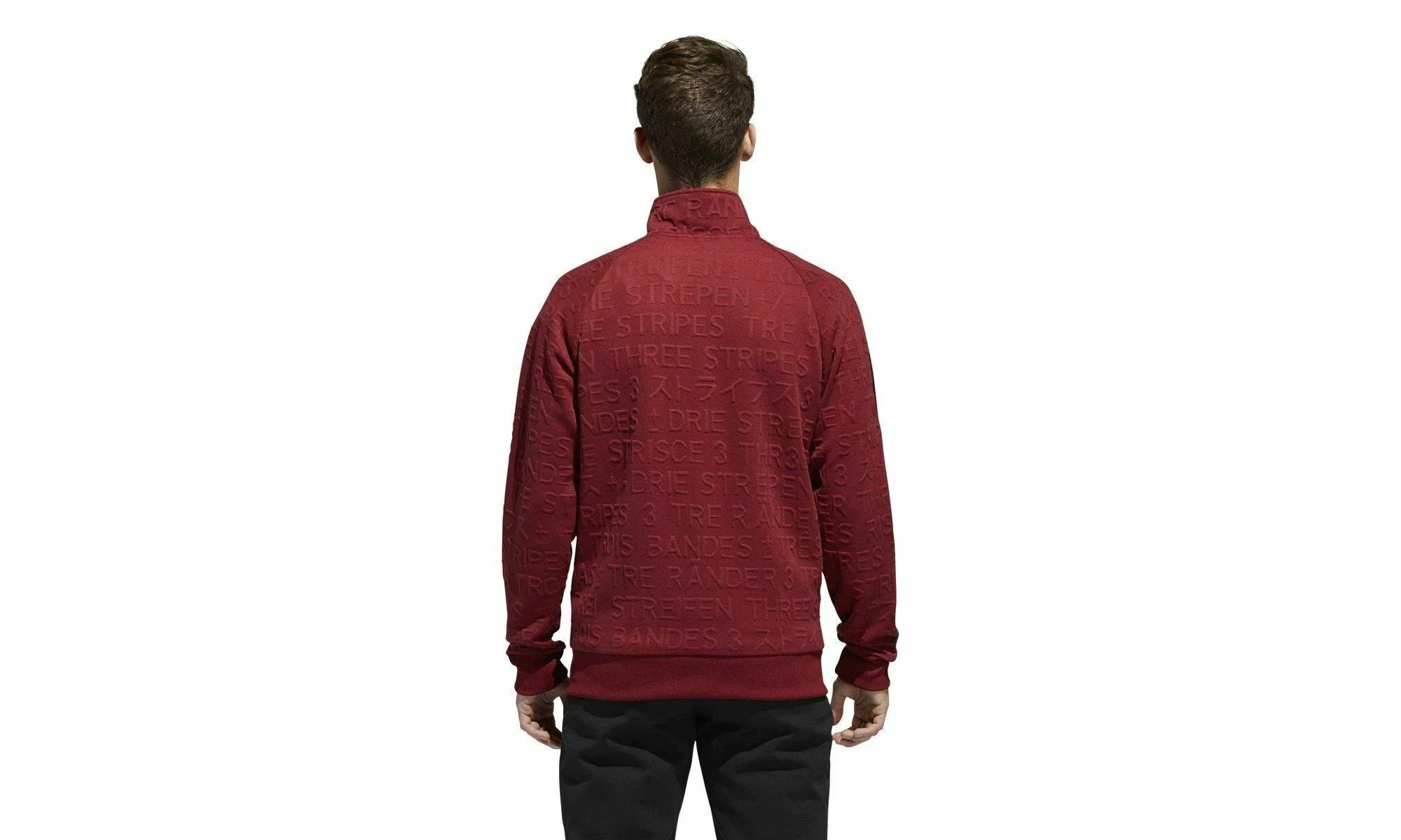 Badge of Sport 3-Stripe Cotton Fleece Pullover "Noble Maroon" DH9084 - Image 2