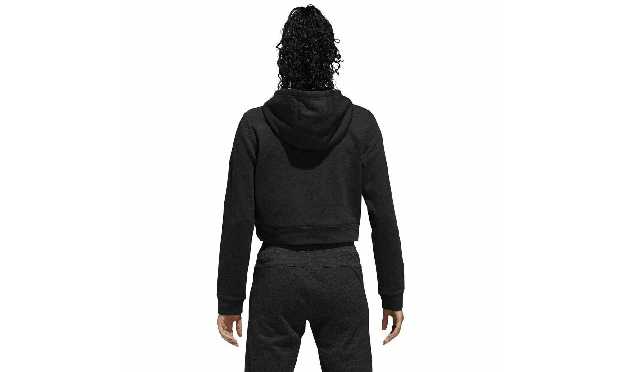 Badge of Sport Crop Hoodie WMNS "Black" DU5261 - Image 2