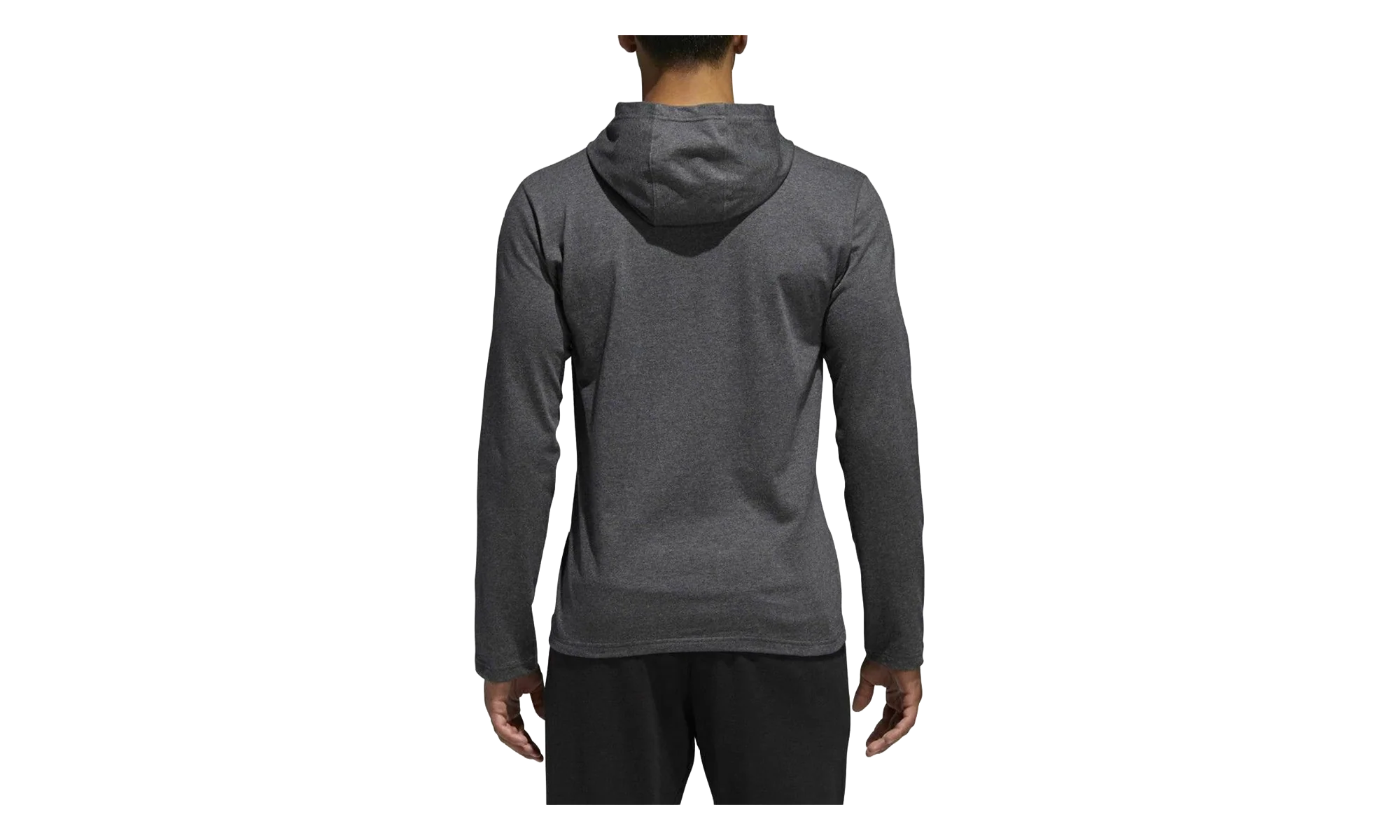 Badge of Sport Long Sleeve Hoodie "Dark Grey Heather" BR1455 - Image 2