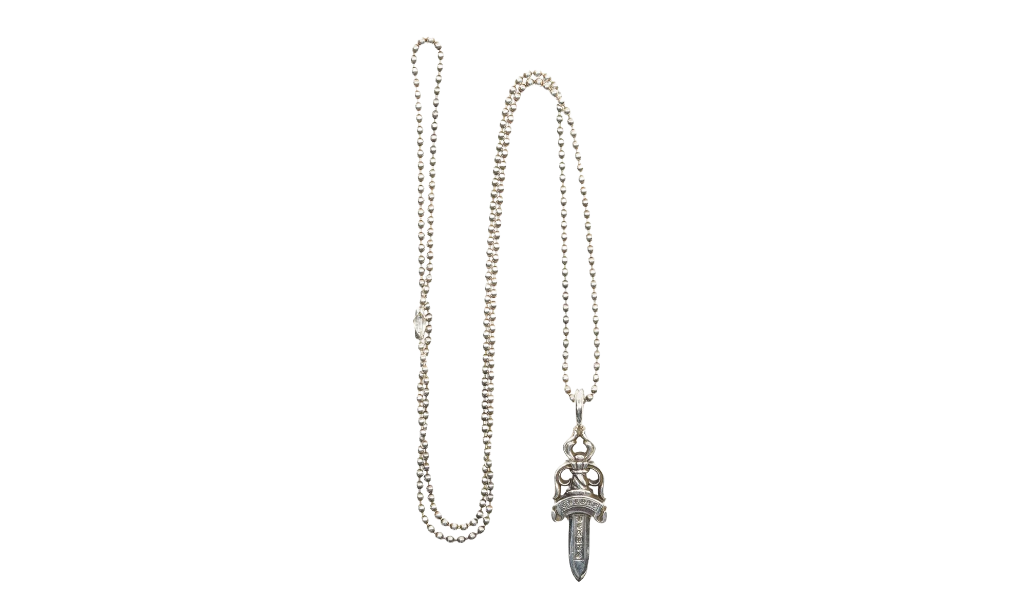 Ball Chain with Dagger Pendant "Silver" CHRM0747 - Image 2