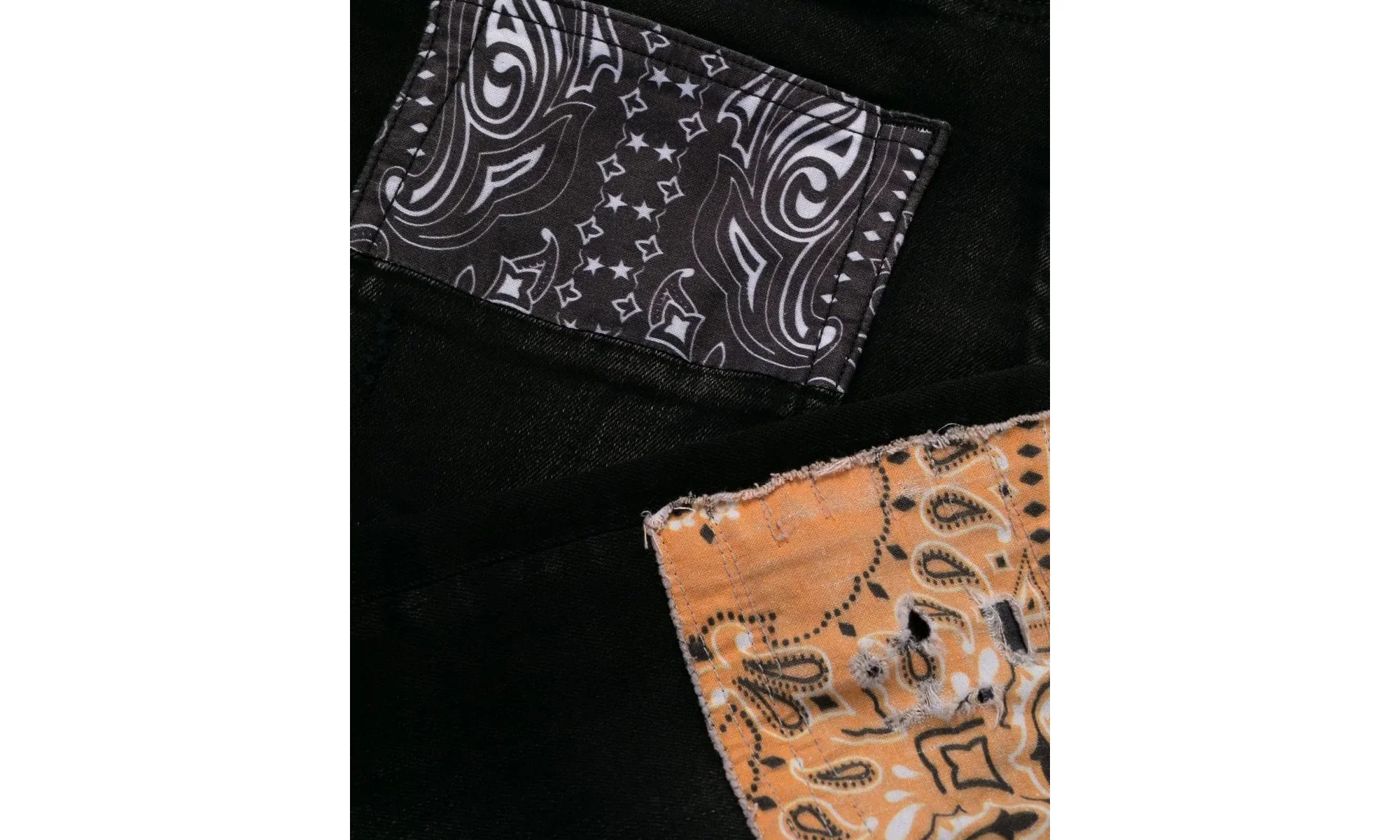 Bandana Art Patch Jeans "Aged Black" PF22MDS021 023 - Image 2