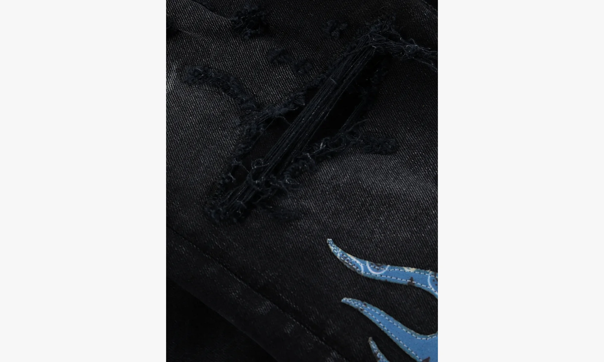 BANDANA FLAME JEAN AGED "BLACK BLUE" PS22MDS192 BLACK BLUE - Image 2