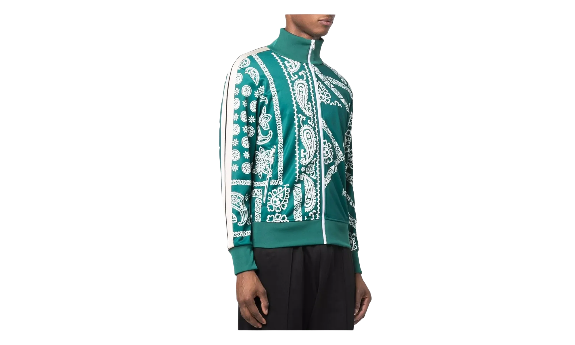 Bandana Track Jacket "Green / White" PMBD001F21FAB0055501 - Image 2