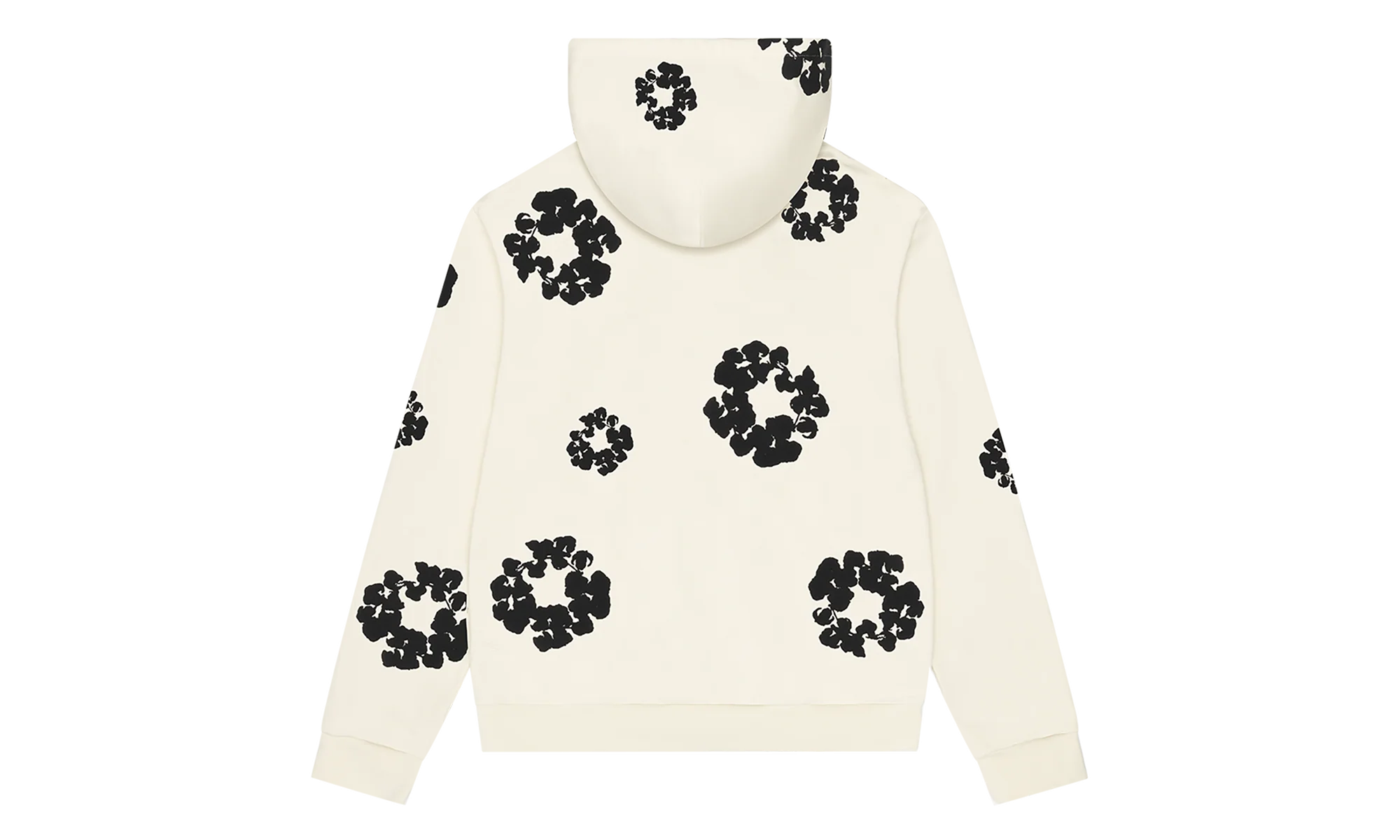 Black Cotton Wreath Hoodie "Oatmeal" DT353 - Image 2