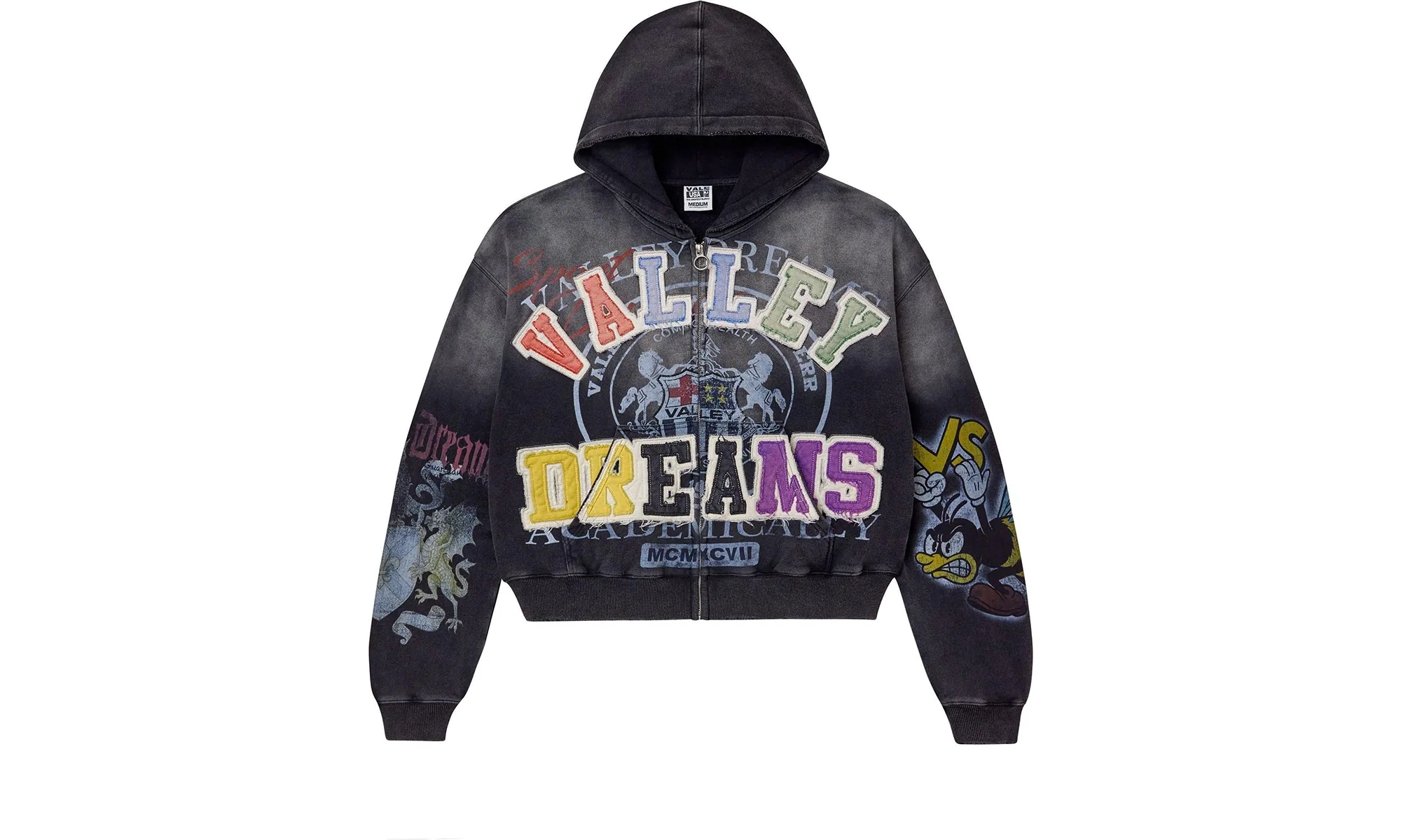 Blasted Zip Up Hoodie "Black" 10069842