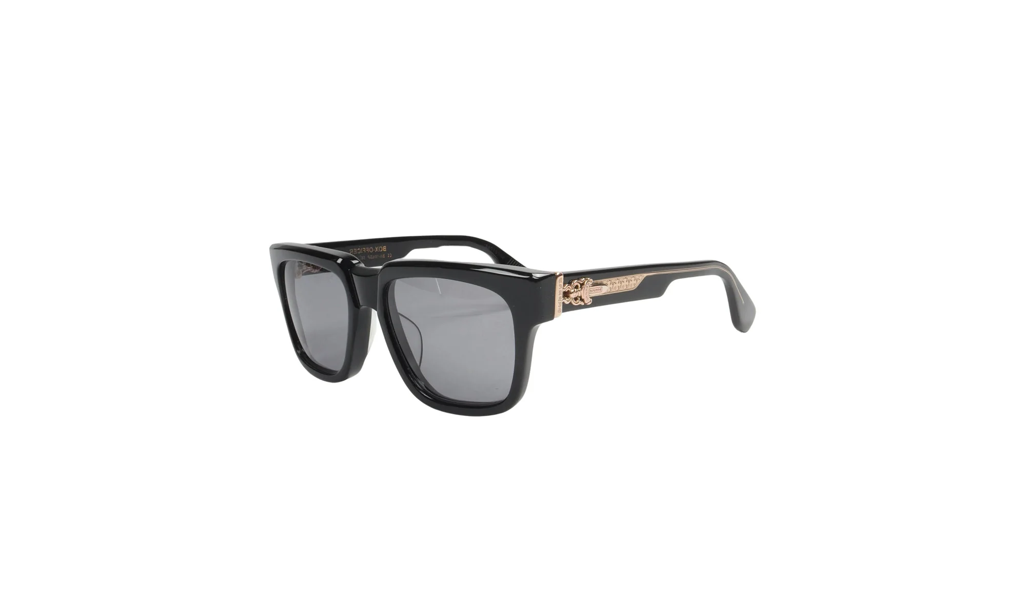 Box Officer Sunglasses "18K Gold Plated - Black" CHRM0407 - Image 2