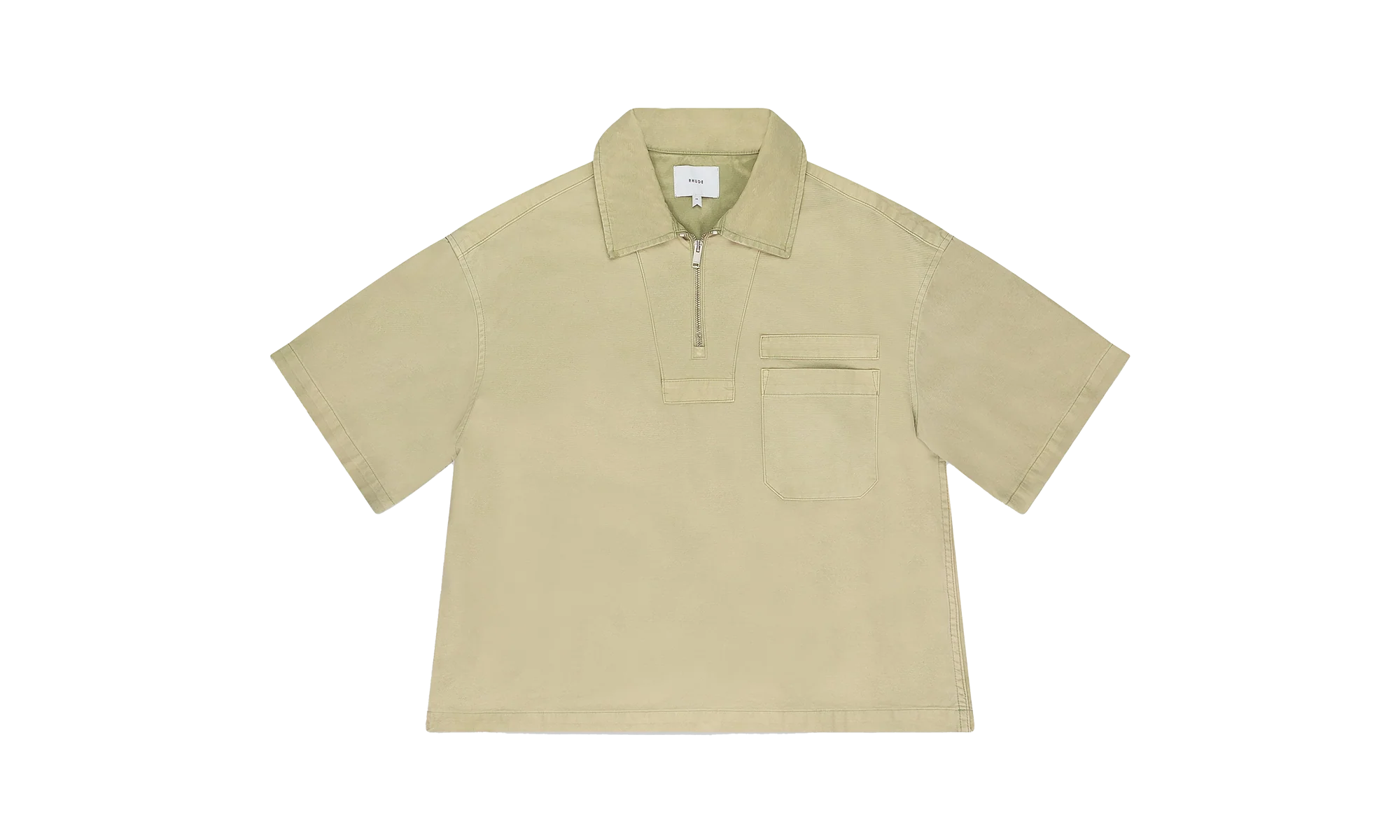 BOXY HALF-ZIP SPRAY BUTTON-DOWN SHIRT "KHAKI" RHSS24SR02320481 KHK