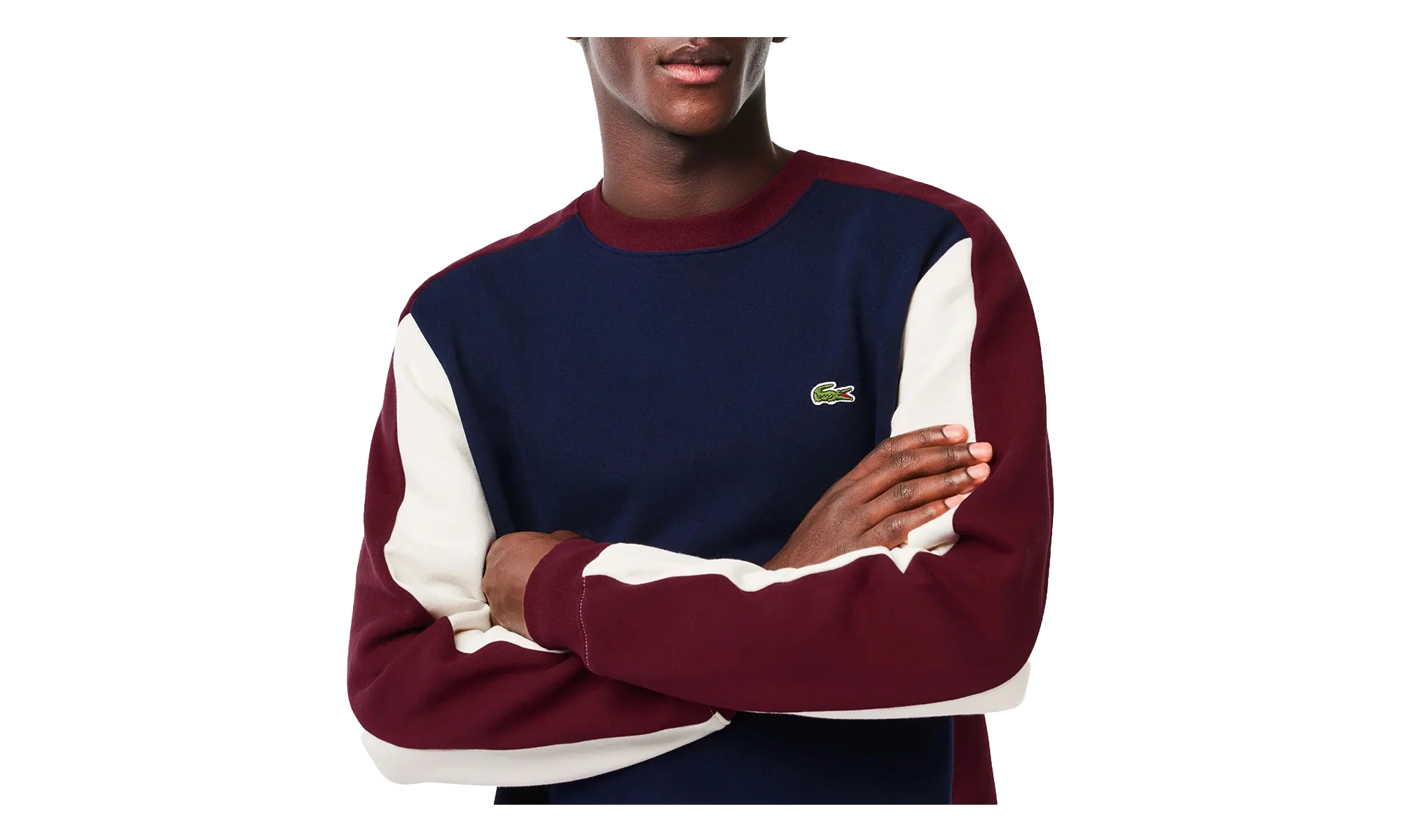 Brushed Fleece Colourblock Sweatshirt "Navy / Zinfandel" SH1299 PIG - Image 3