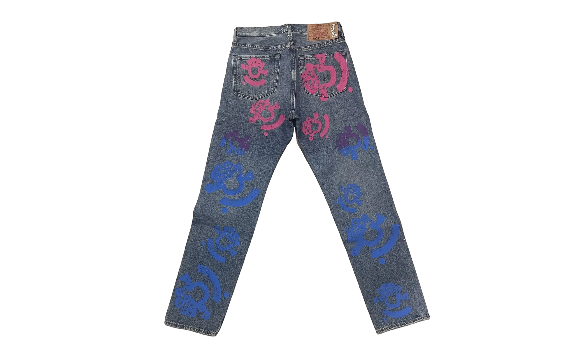 Bstroy Tears 501 Light Wash Jean "Pink / Blue" DT289 - Image 2