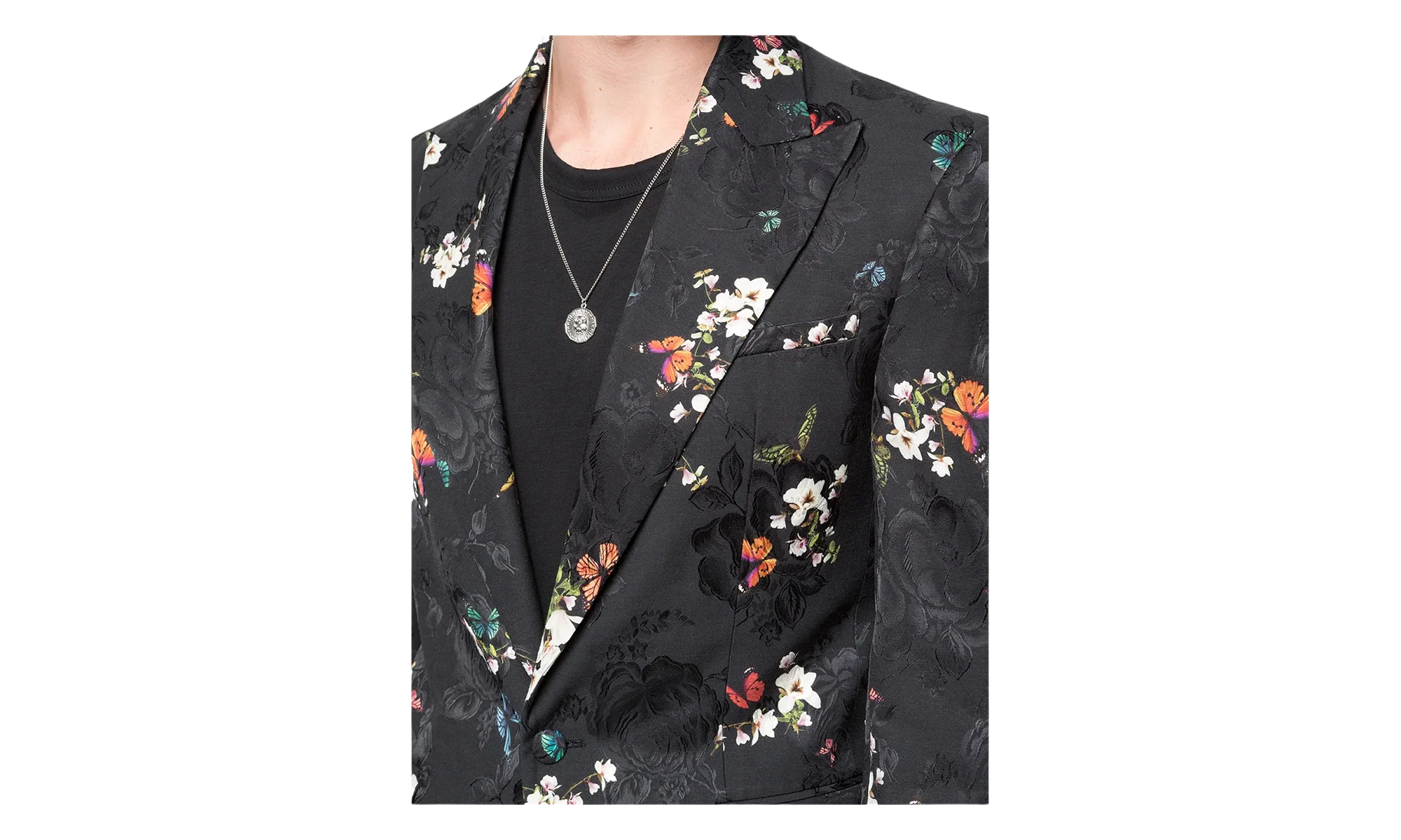 Butterfly Jacquard Blazer "Black" Y0M12176JA BLK - Image 2
