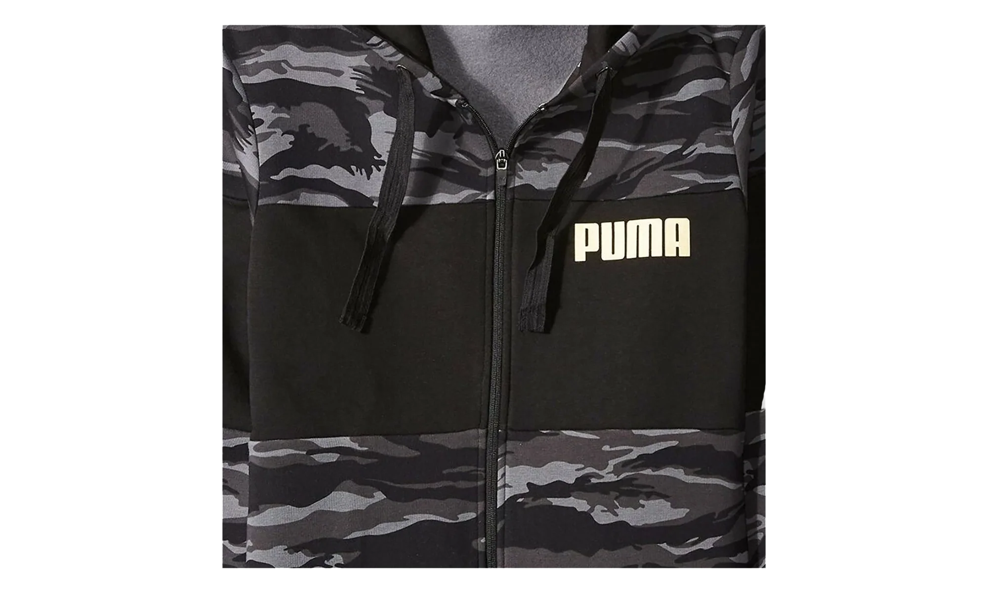 Camo Fullzip Fleece Hoodie "Black" 855054 01 - Image 2