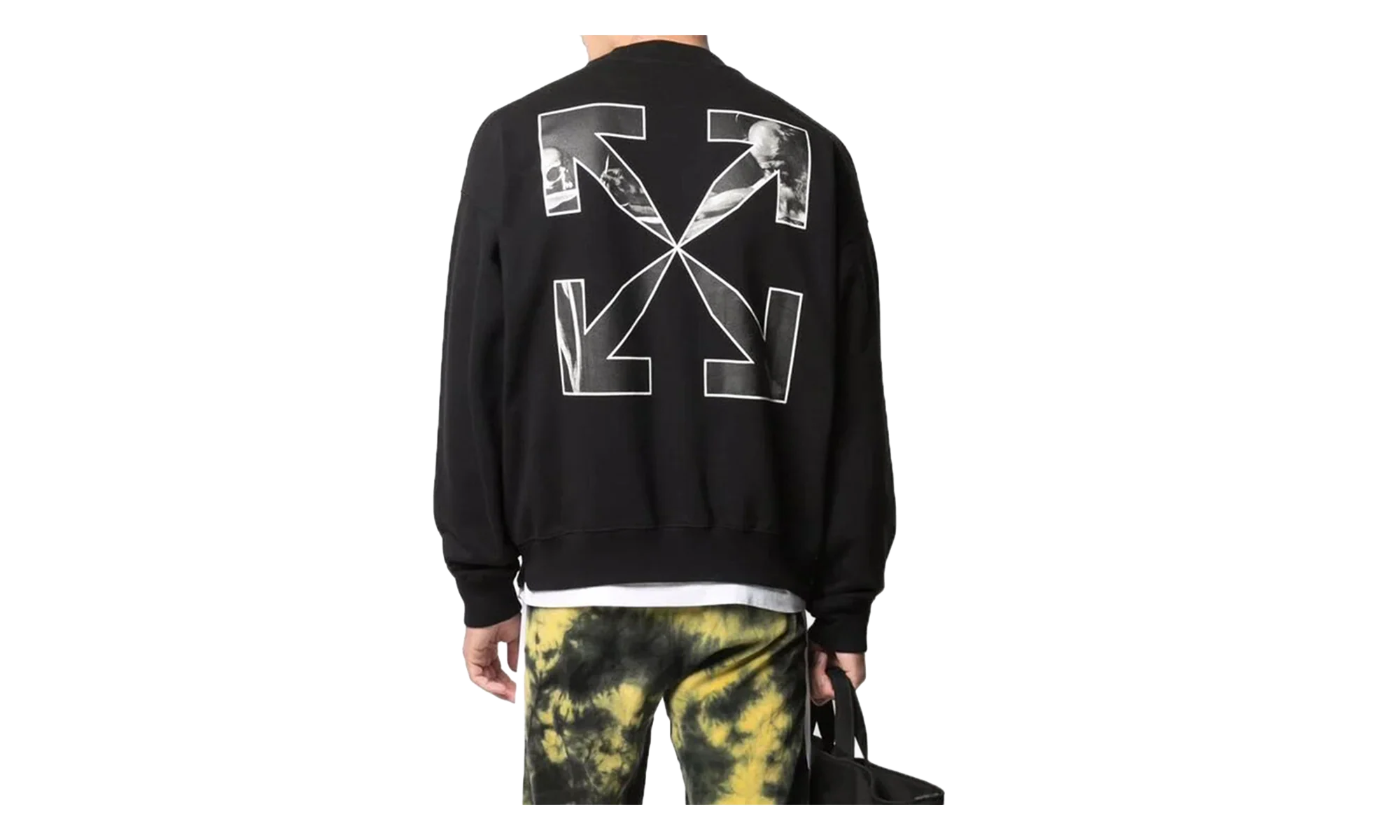 Carav Arrows Motif Sweatshirt "Black/White" OMBA054F21FLE0111001 - Image 2
