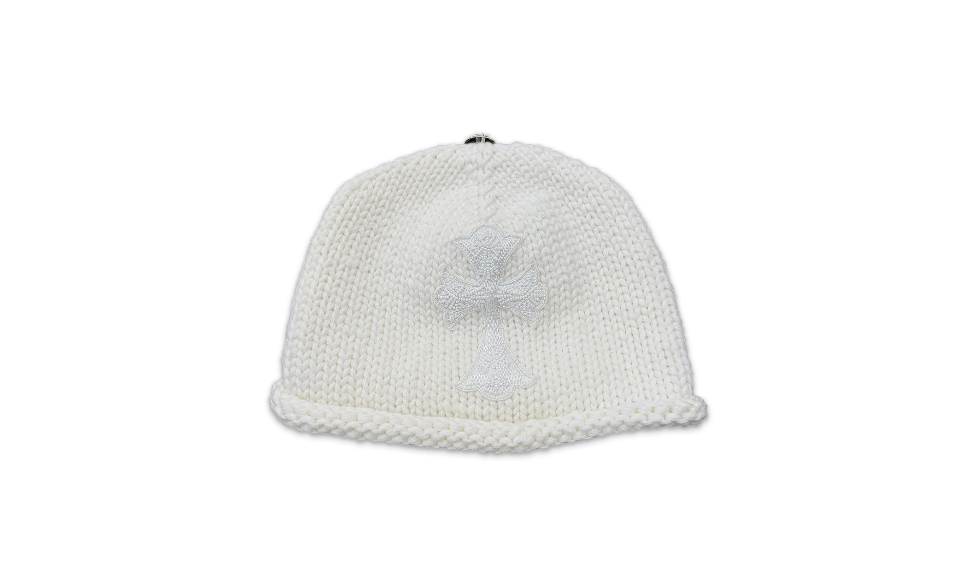 Cashmere Beaded Cross Beanie "White" CHRM0562