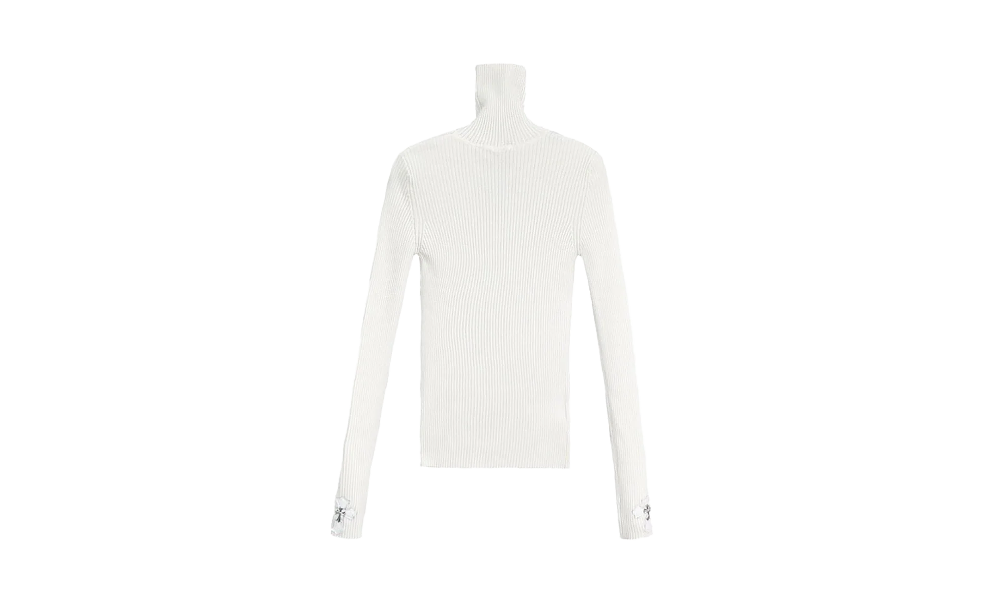 Cashmere Cross Patch Knit Sweater "White" CHRM0560 - Image 2