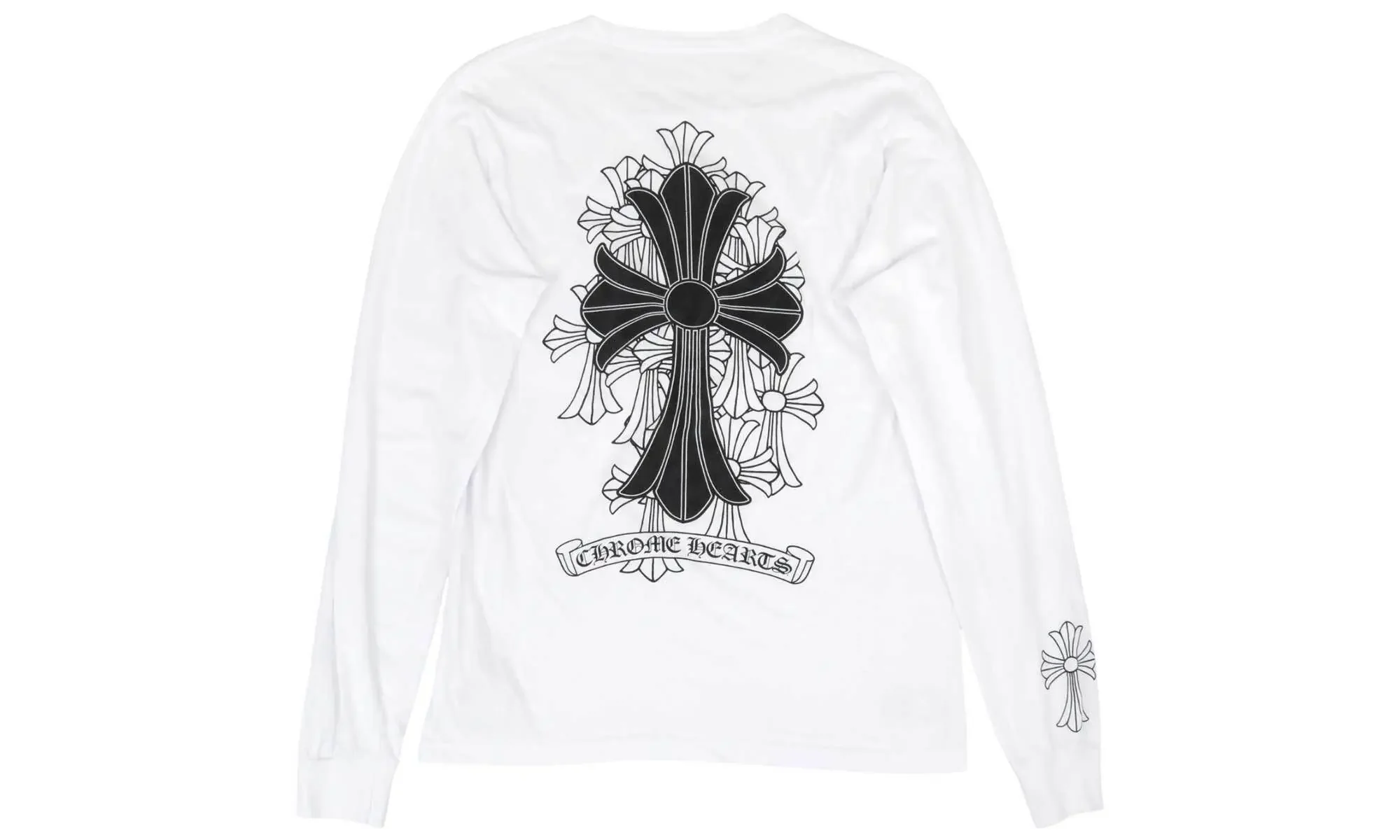 Cemetery Cross Longsleeve T-Shirt "White" CHRM0698 - Image 2