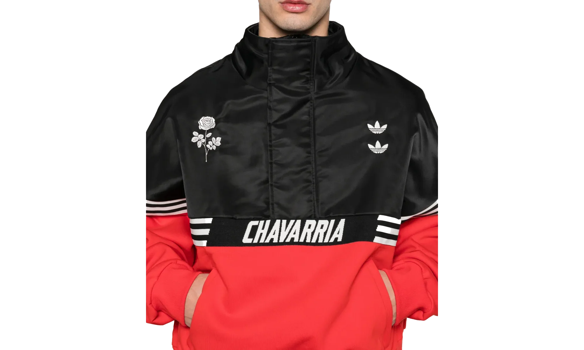 Chavarria Half Zip JACKET "Black / Red" KD9360 - Image 2