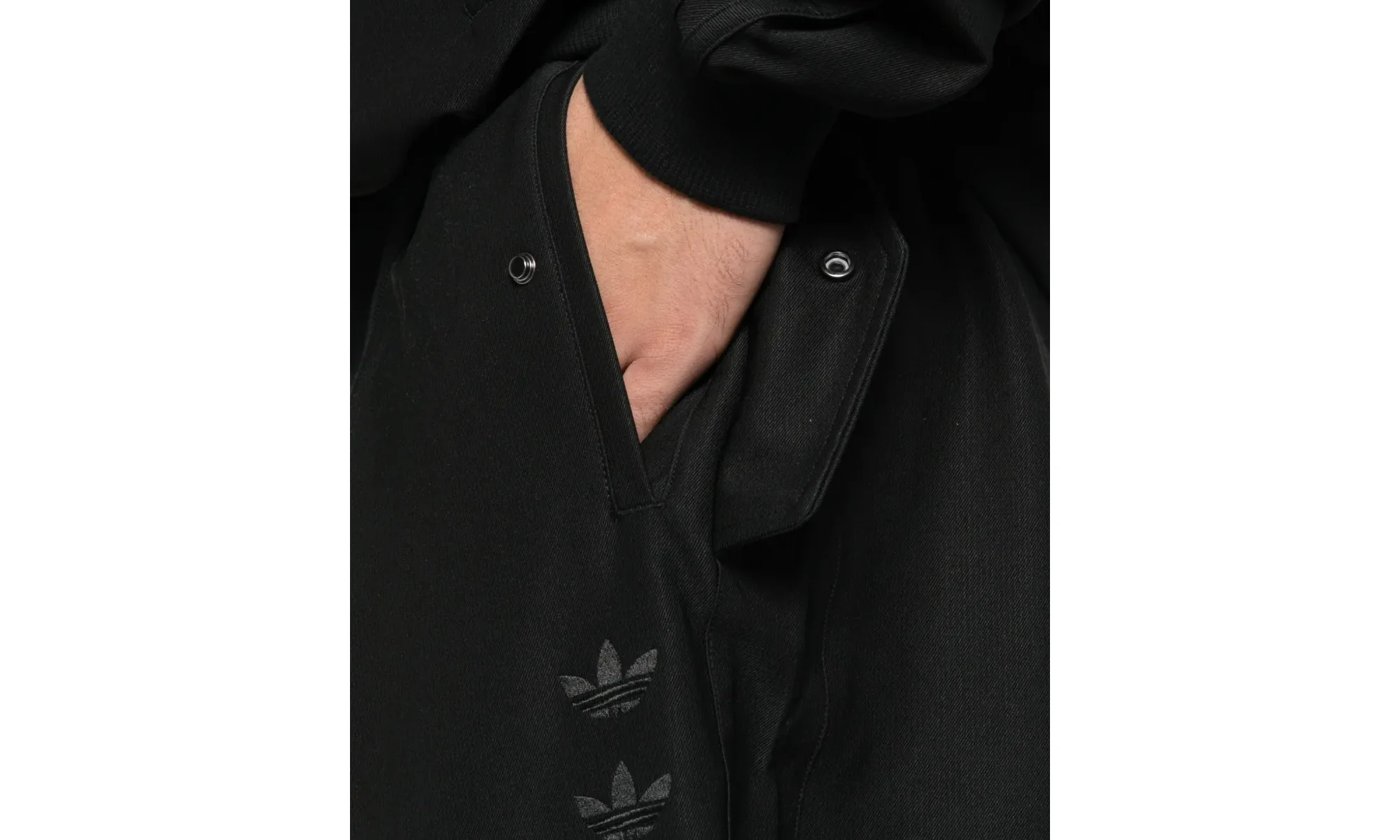 CHAVARRIA TWILL TRACK TROUSERS "Black" KD9349 - Image 2
