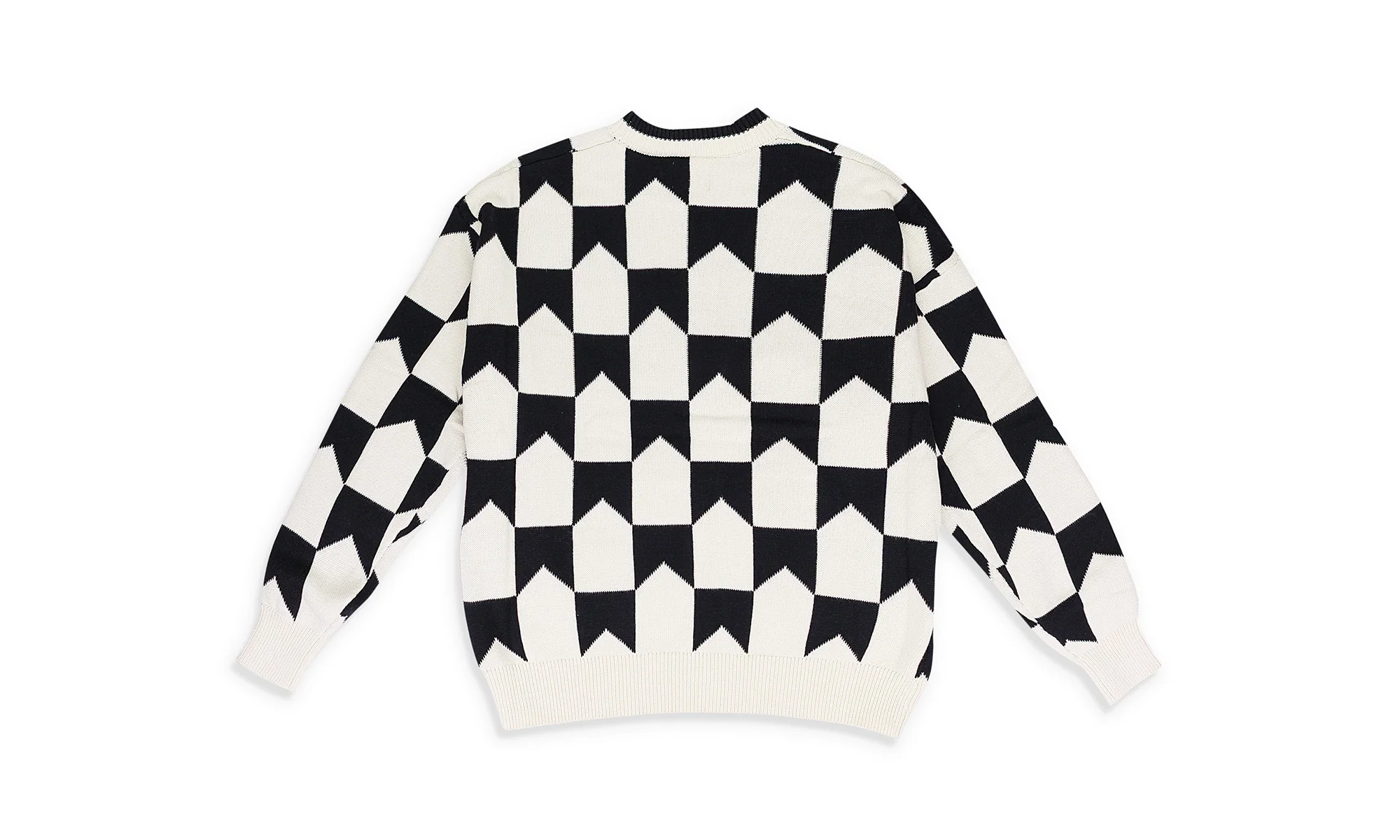 CHEVRON CHECKERED KNIT CARDIGAN "BLACK/CREAM" RHSS24CA01837273 BLC - Image 2