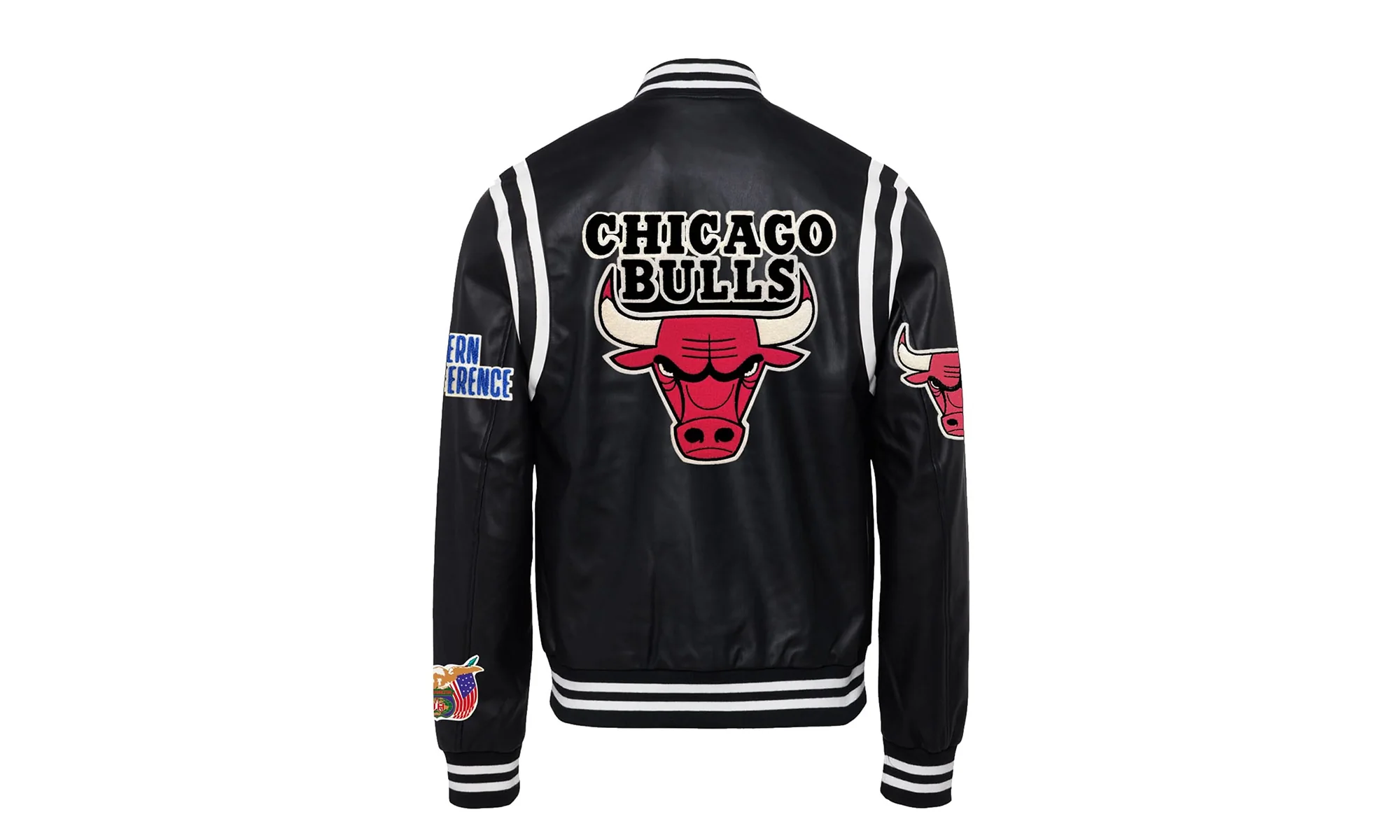 Chicago Bulls Vegan Leather Jacket "Black" NBA CHI BUL 103 - Image 2