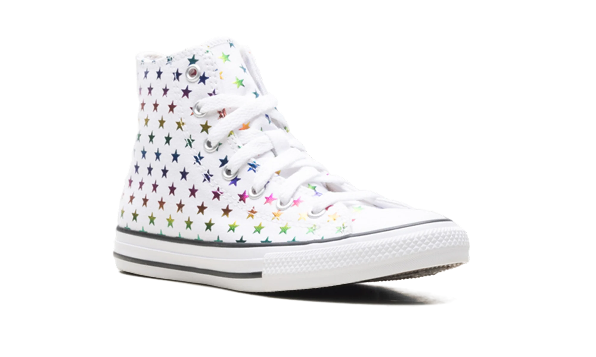 Chuck Taylor All Star High GS "Allover Metallic Stars - White" 670686F - Image 7