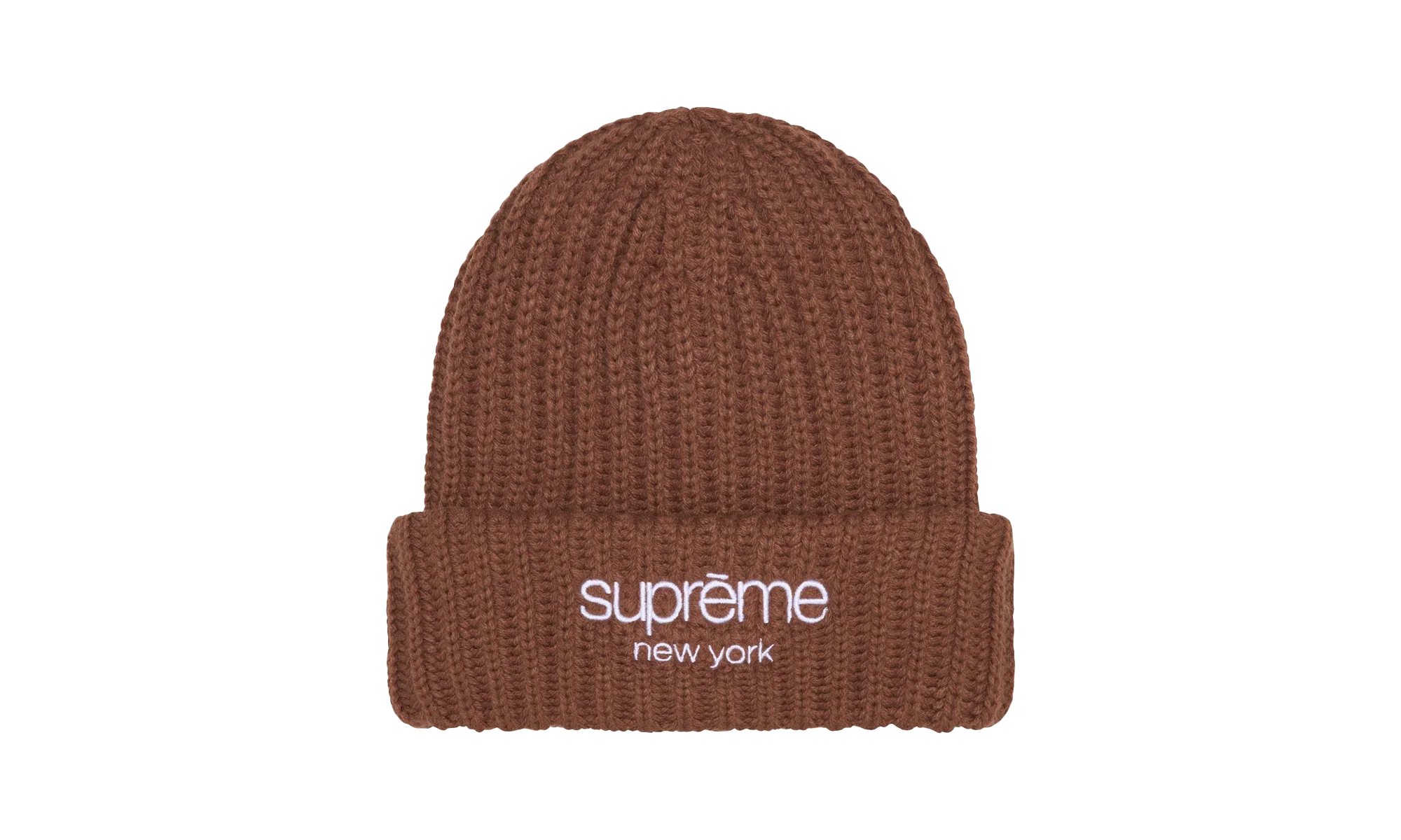 Chunky Rib Classic Logo Beanie "Brown" SU26351